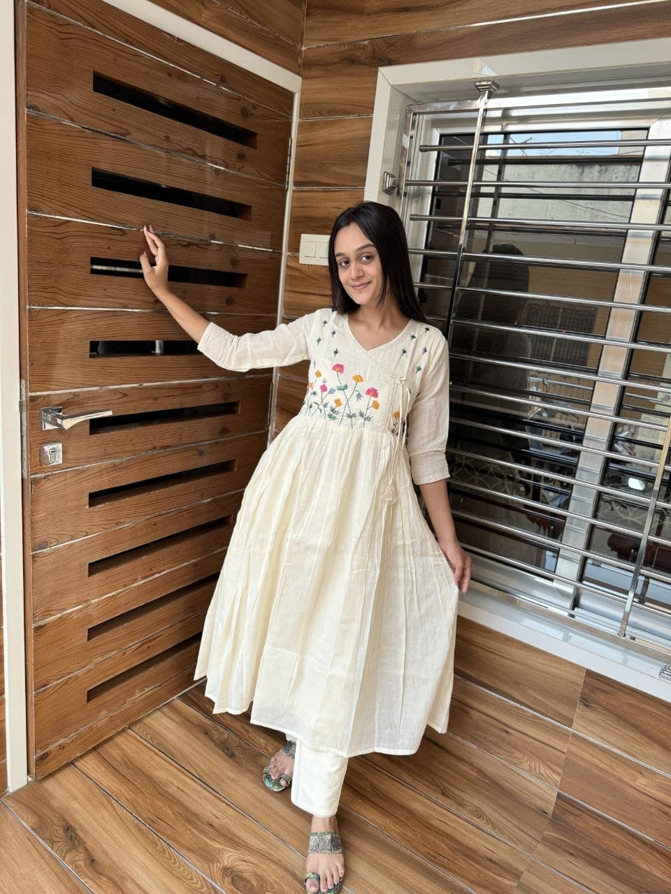 Khadi Fabric Khadi Dress For Women Summer Pure Khadi Cotton Cafe Gown Khadi Fabric Khadi Dress For Women Summer Pure Khadi Cotton Cafe Gown