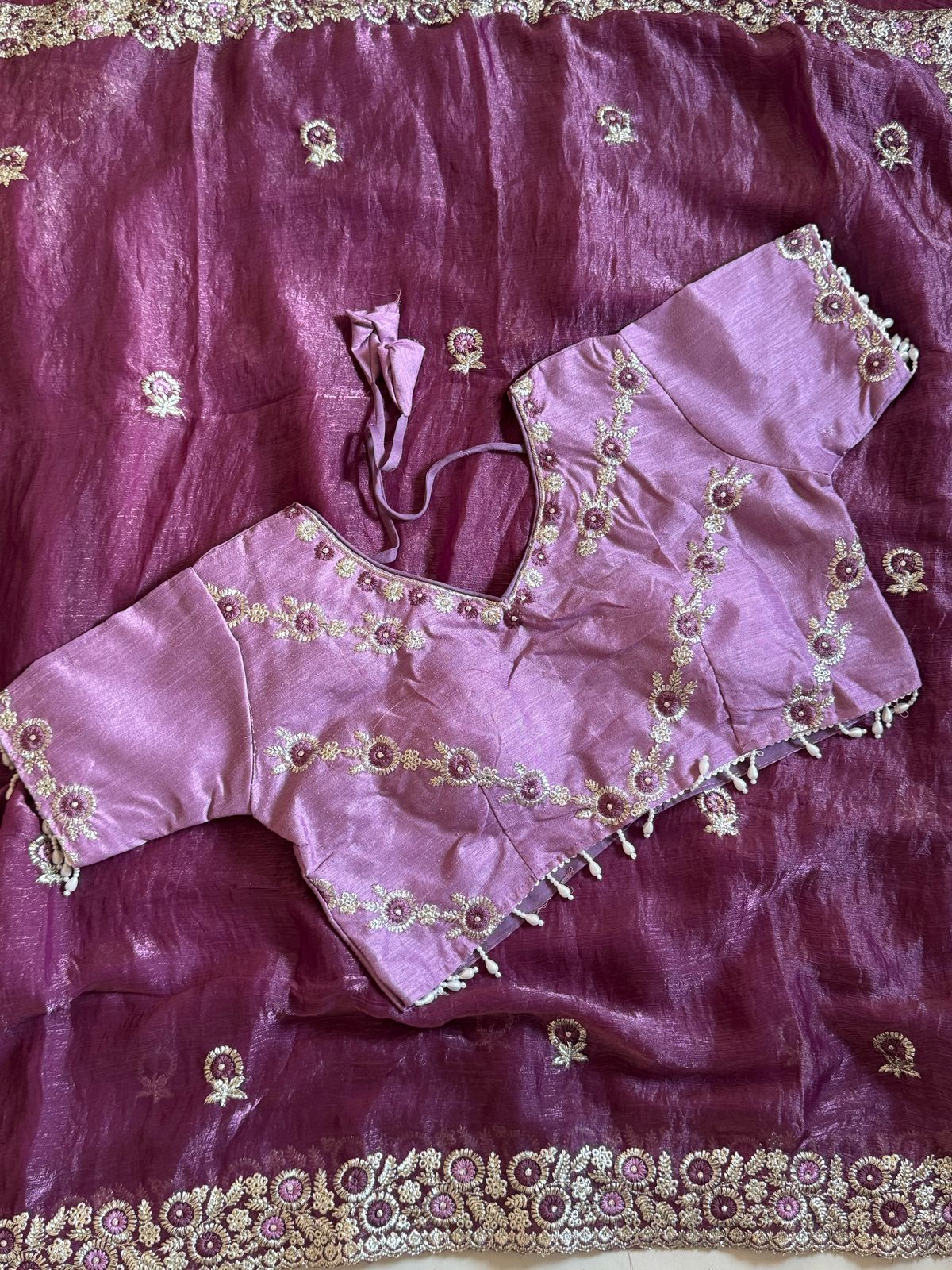 Desginer saree with stitched blosue