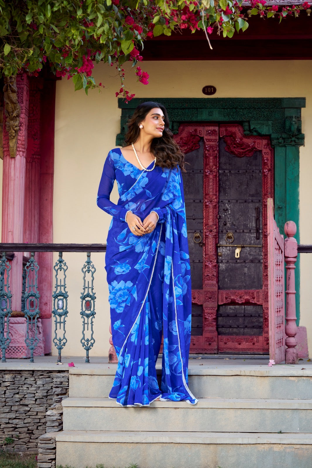 Chiffon Foral Sarees