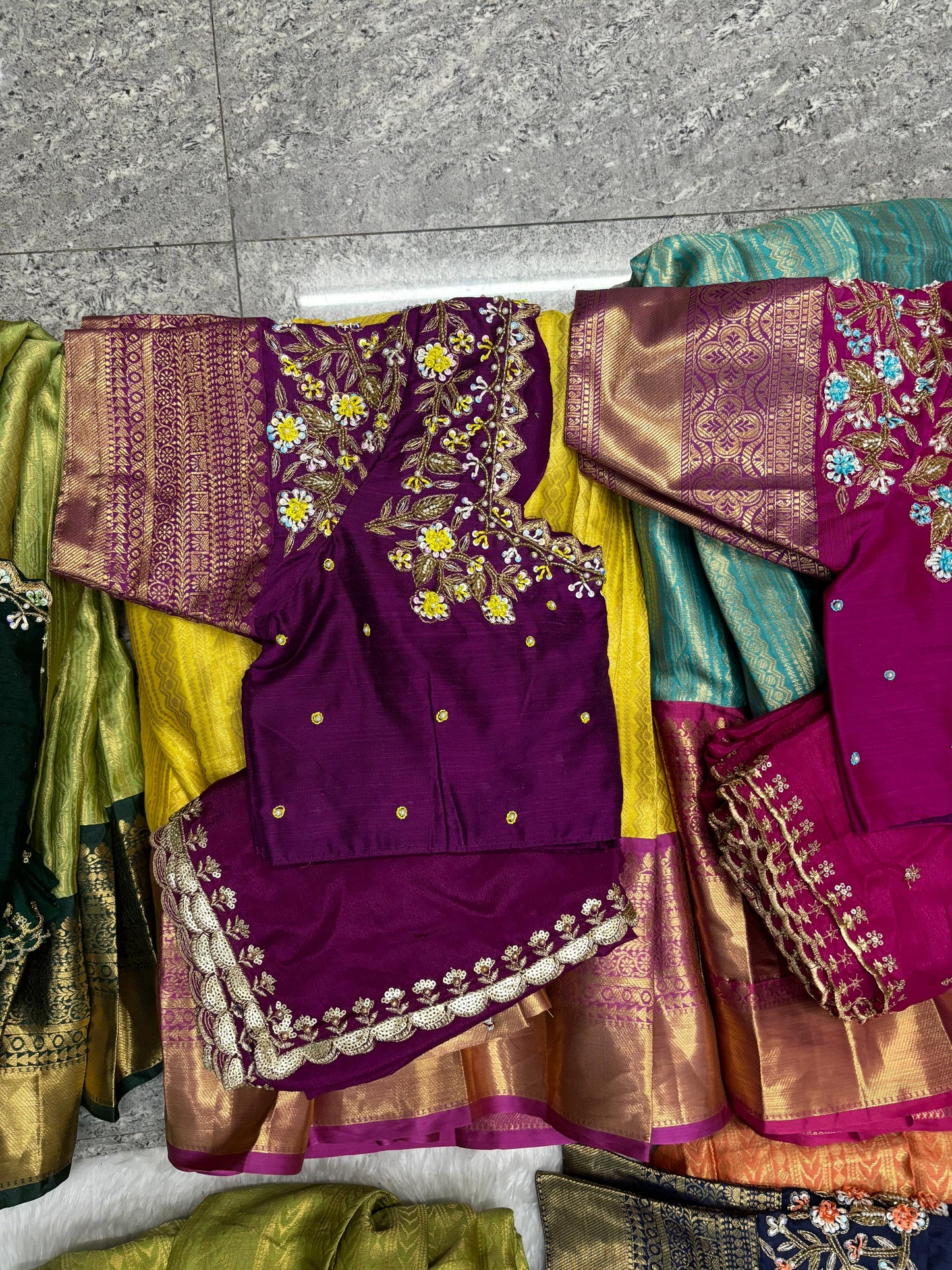 Kanchipuram Maggam work Lehenga sets