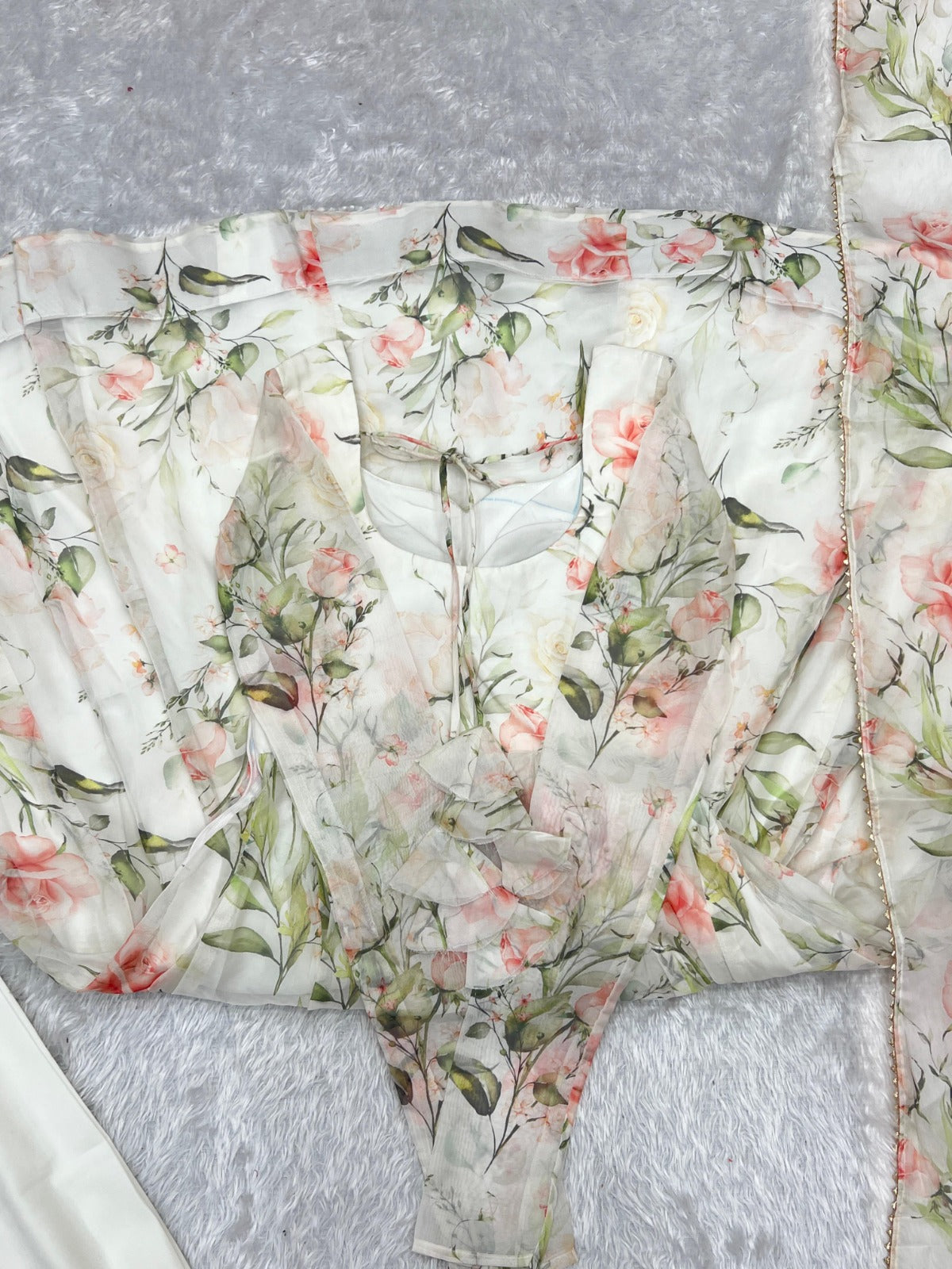 Beautiful Anarkali floral gown for weeding vibes