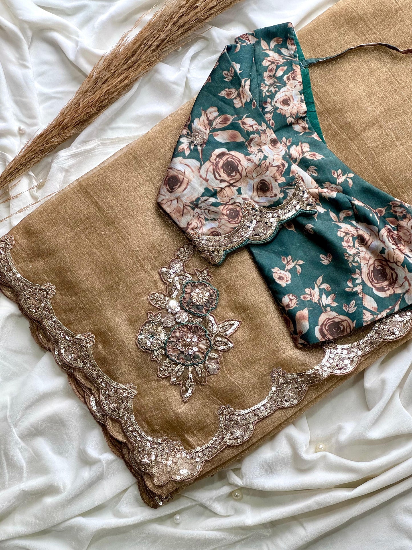 SoftLuxe Banarasi crush tissue sequence stitched blouse