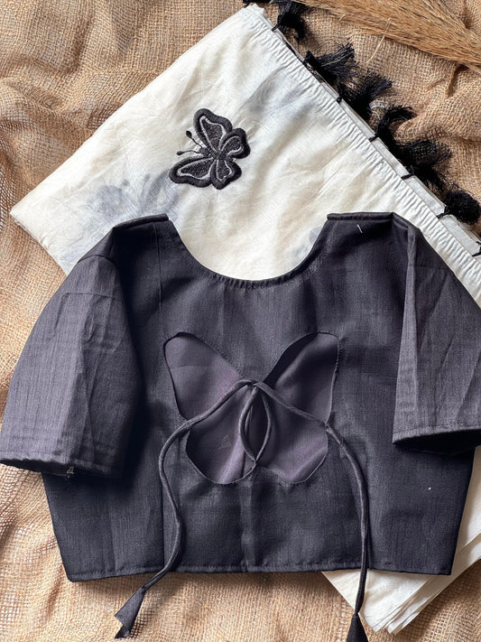 Chanderi butterfly with Stitched Saree blouse