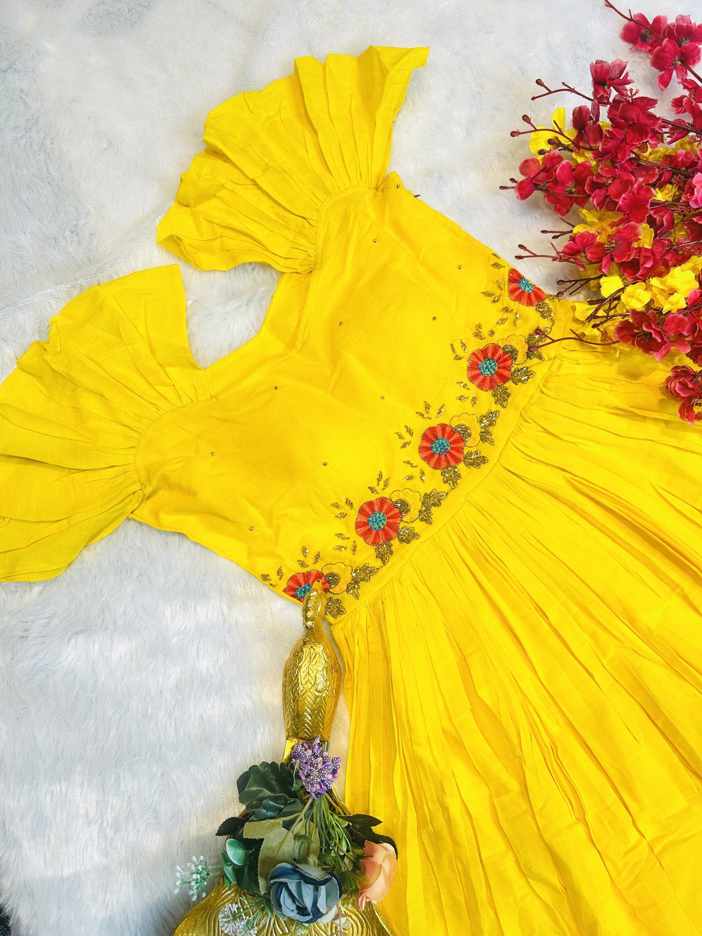 Mul mul cotton work gowns