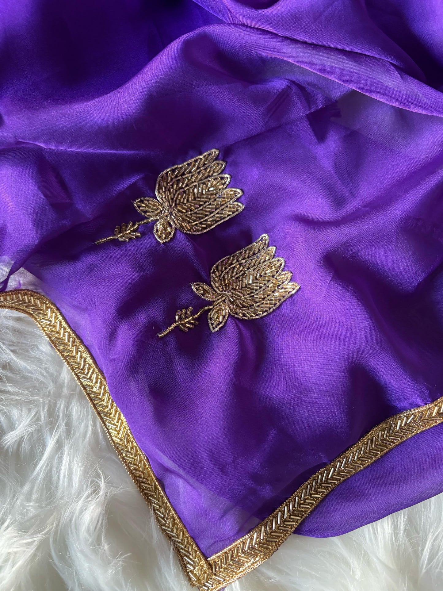 Celebrity Inspired Handcrafted saree with stitched blouse Luxe