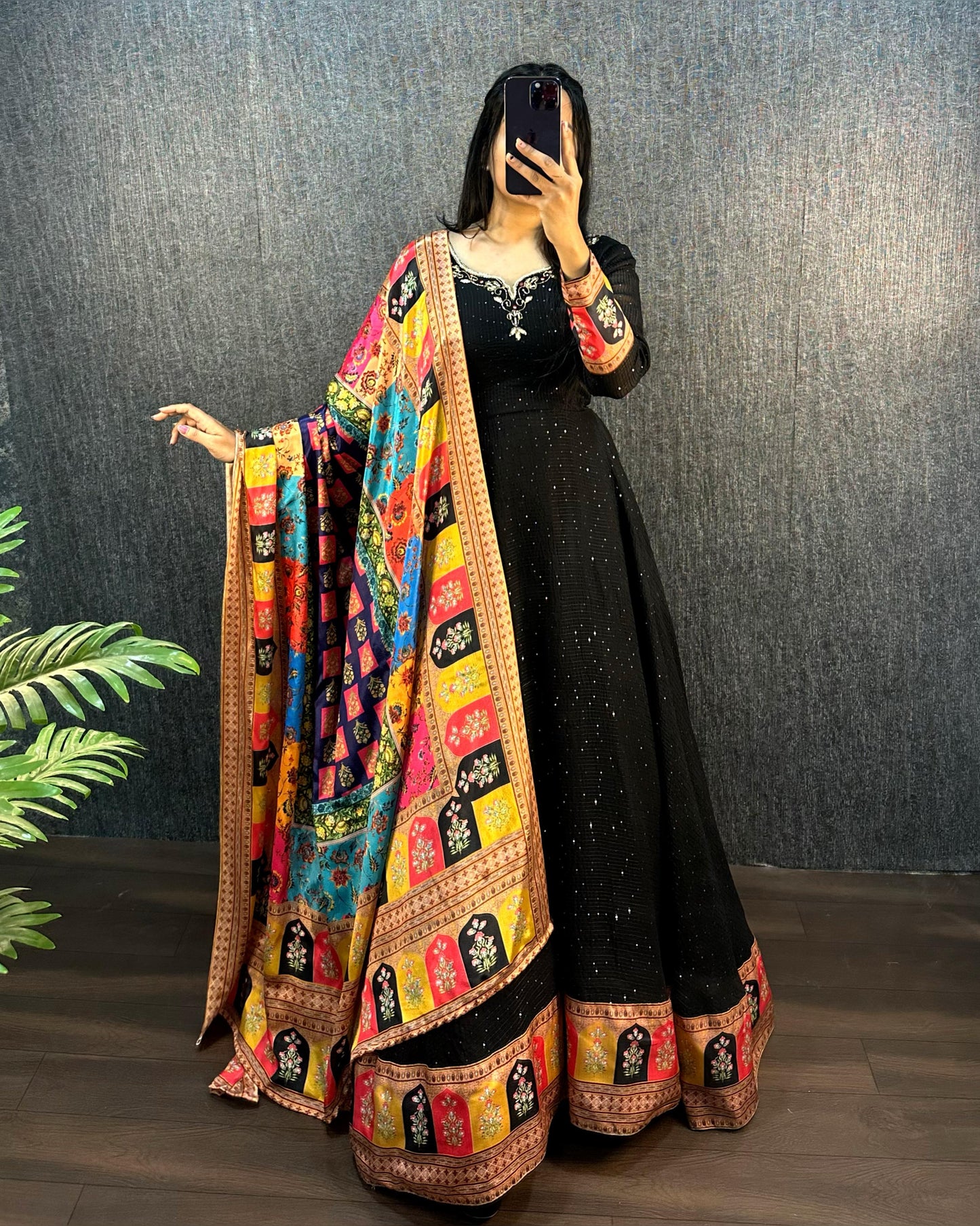 Designer Work gown with dupatta