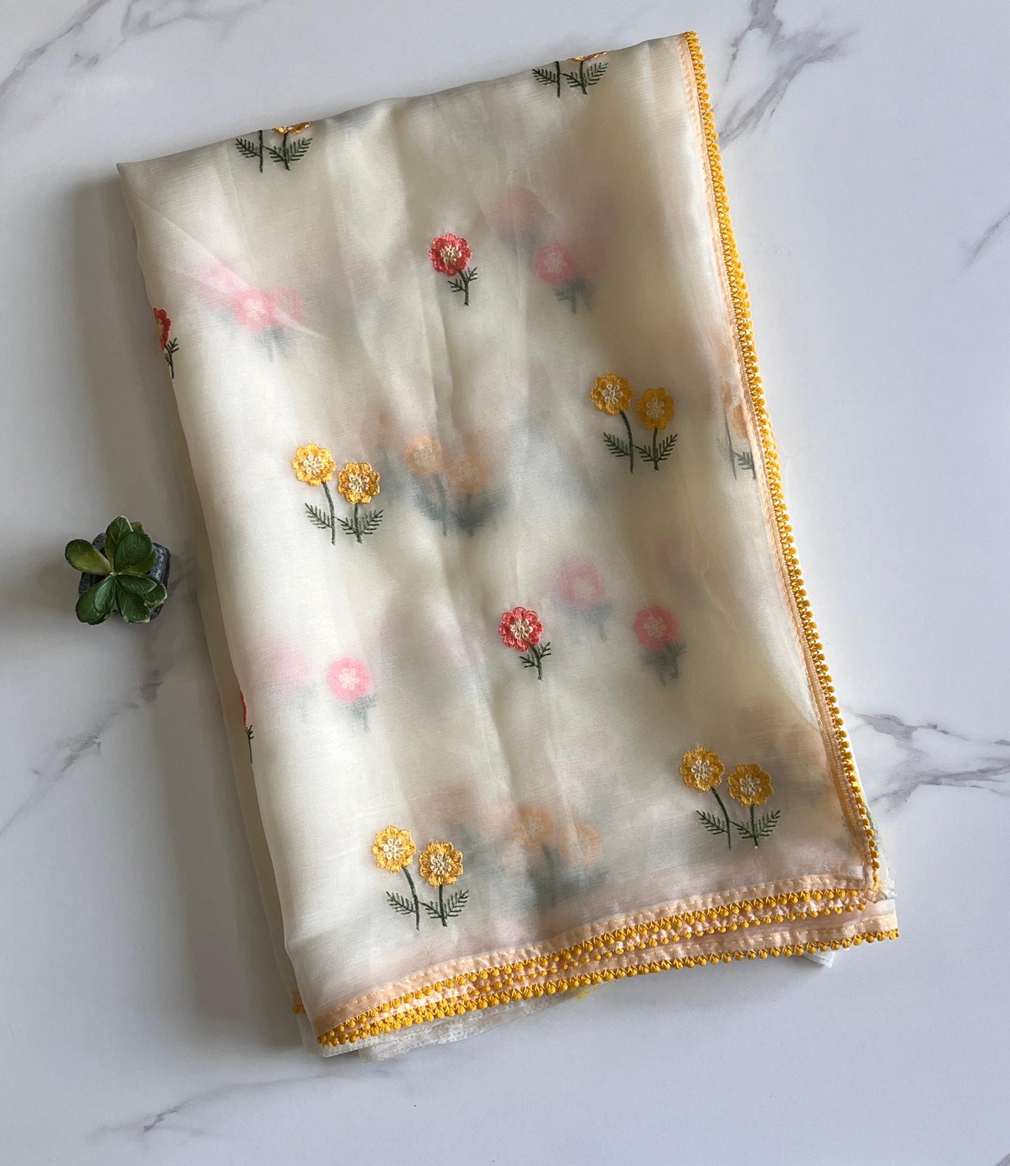 Pure Chiffon Organza Saree with embroidery work budget sarees