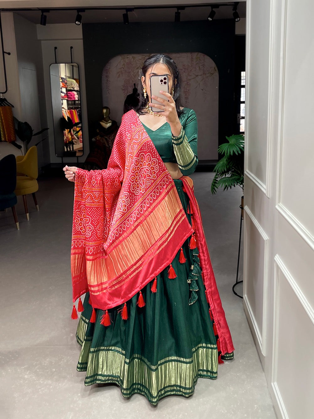 Patola/pichwai duppata with Lehengas gaji silk sets