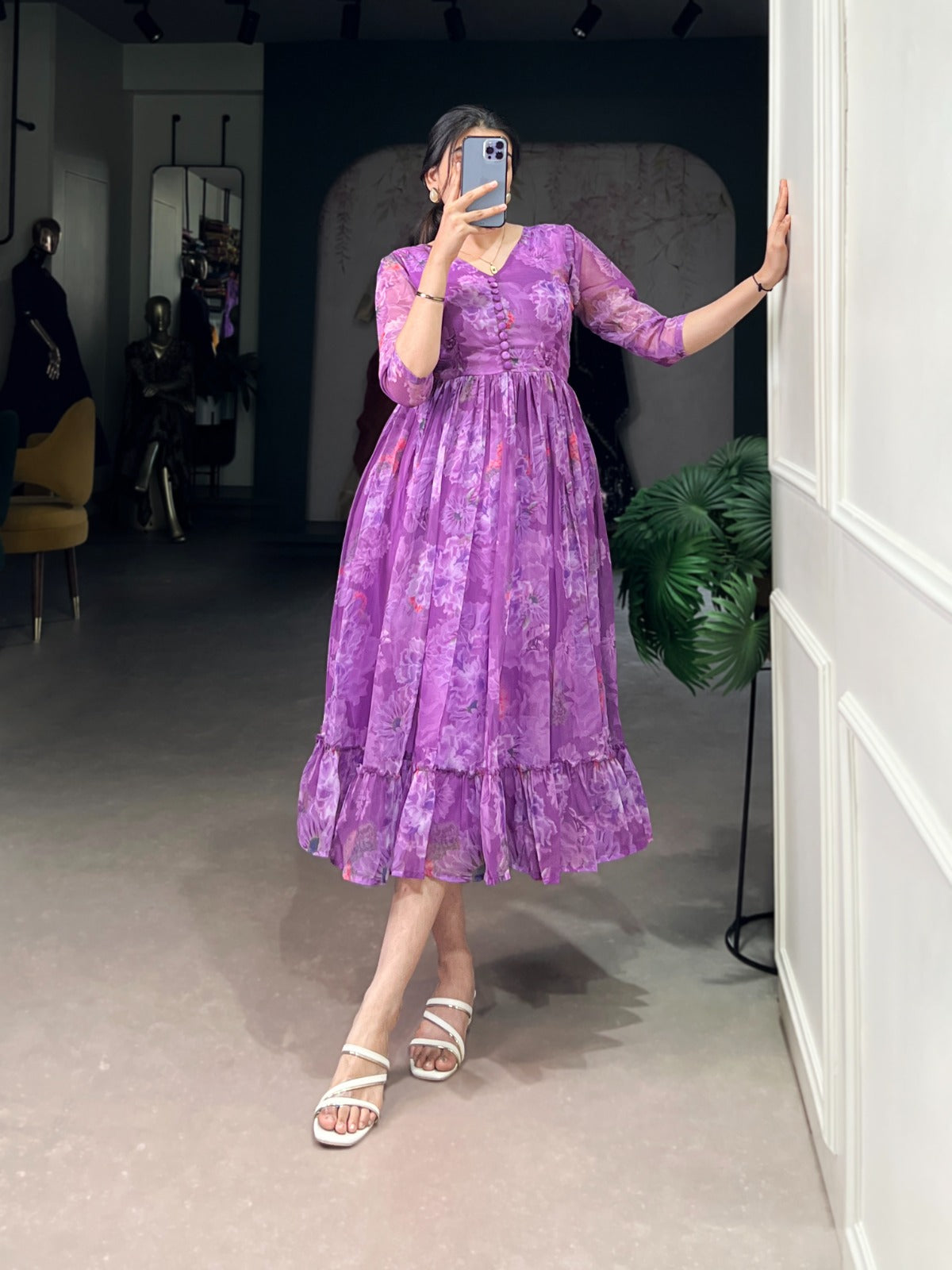 Georgette Floral Gowns for summer