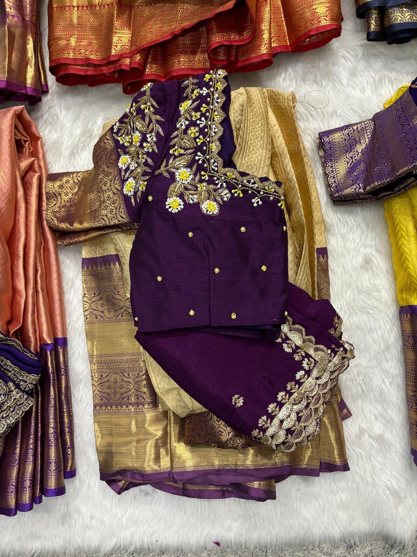 Kanchipuram Maggam work Lehenga sets