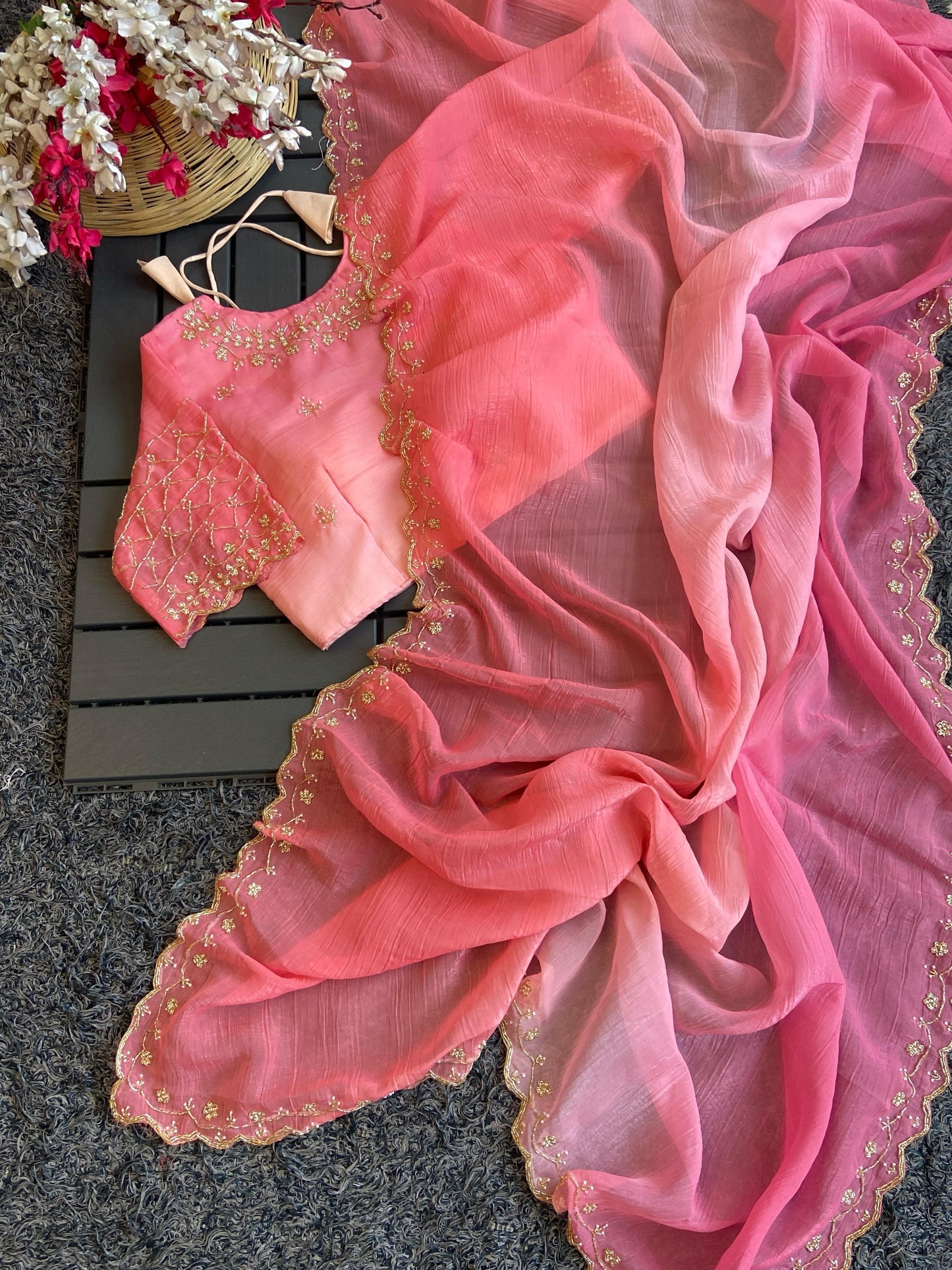 Handcrafted Luxe Stitched Work Blouse Sarees
