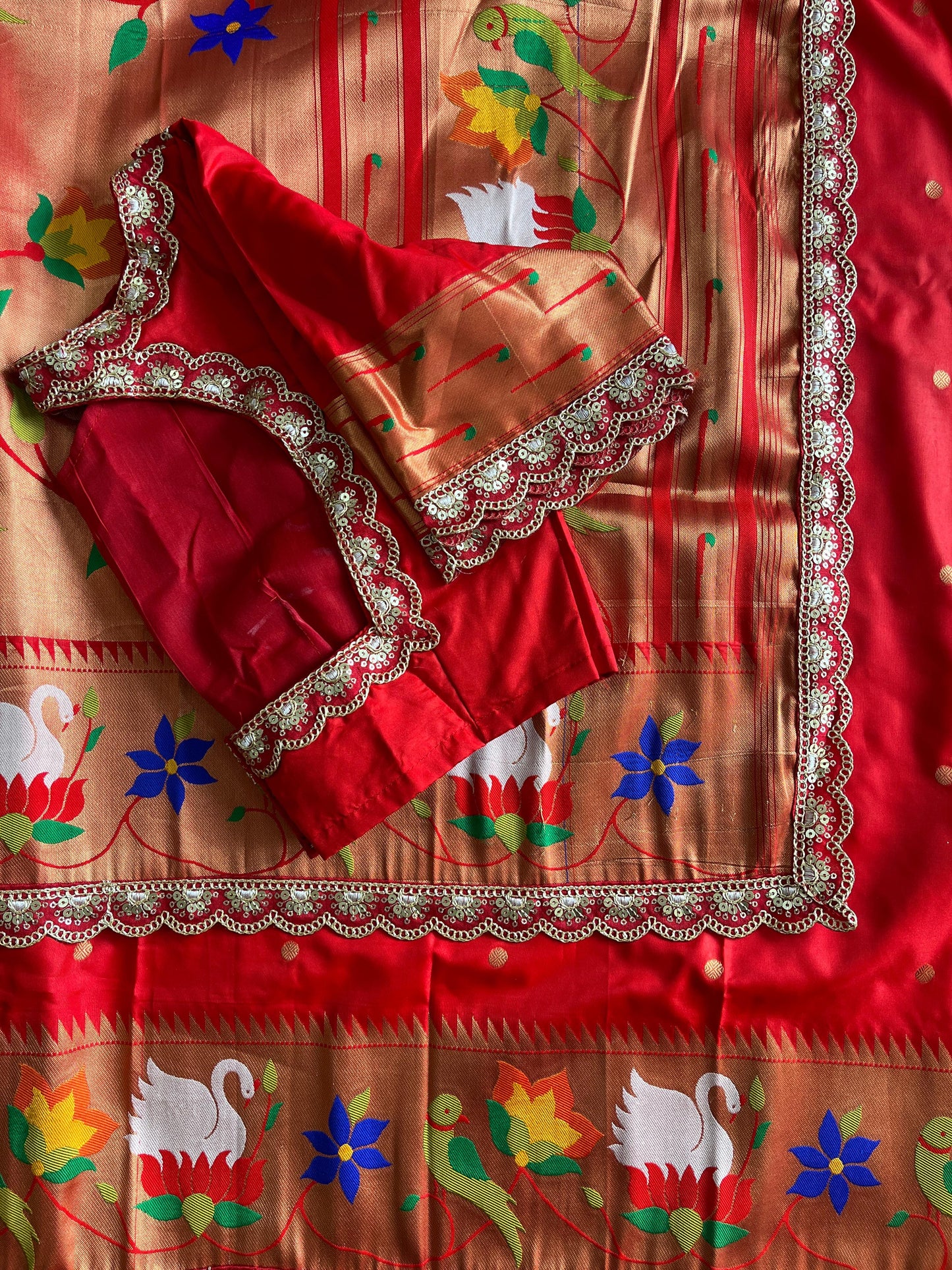 Banarasi Paithani saree with stitched blouse