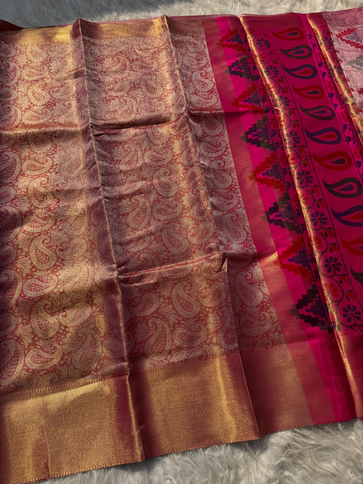 Banarasi semi Kanchipuram sarees tissue