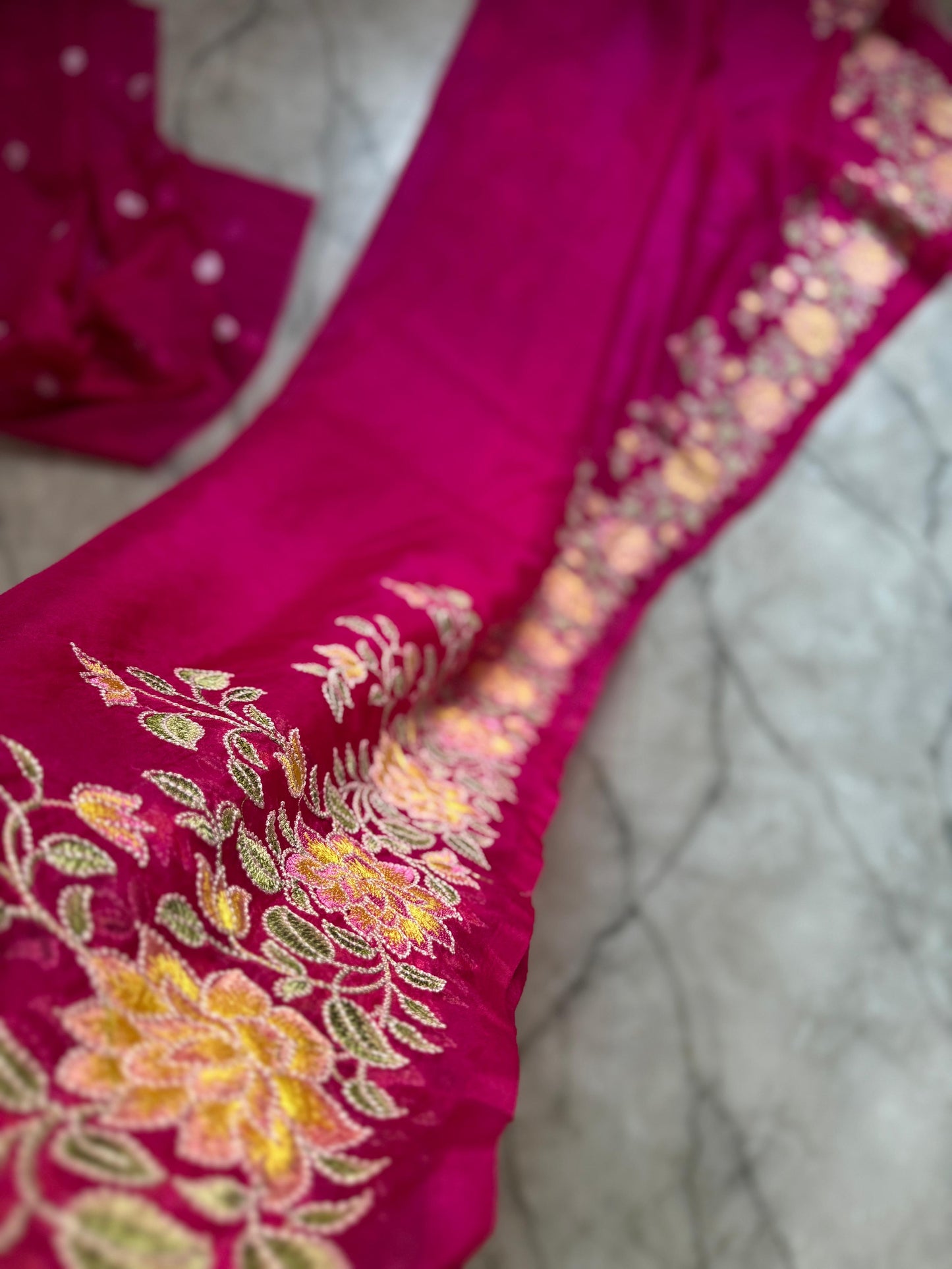Banarasi Kora organza sarees with embroidery work
