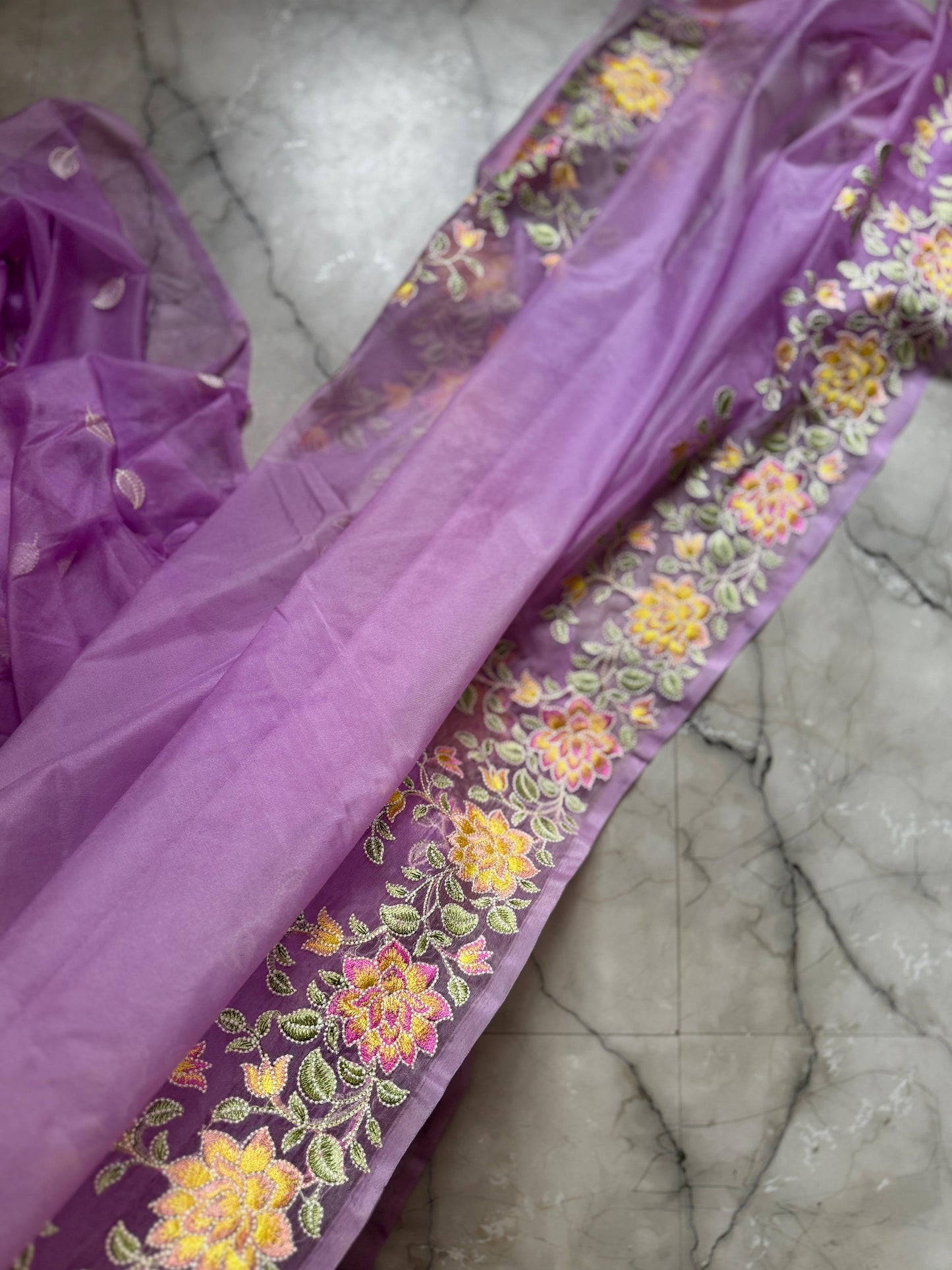 Banarasi Kora organza sarees with embroidery work
