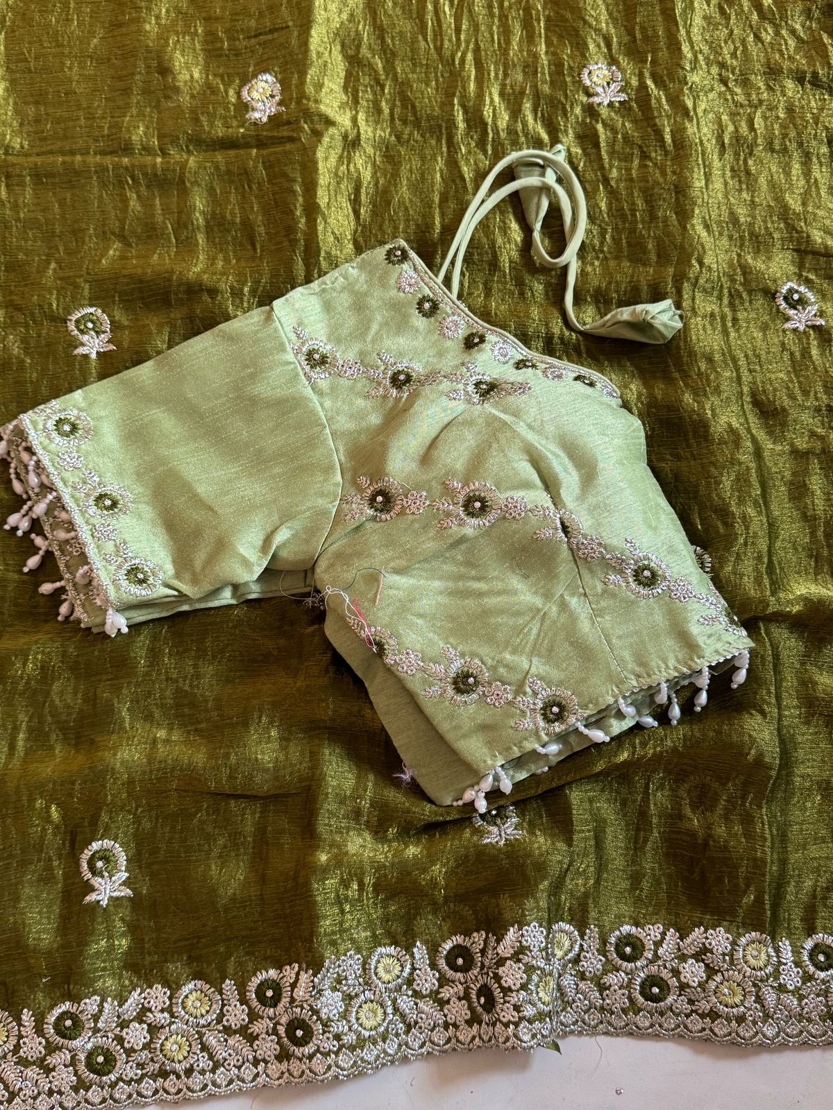 Desginer saree with stitched blosue