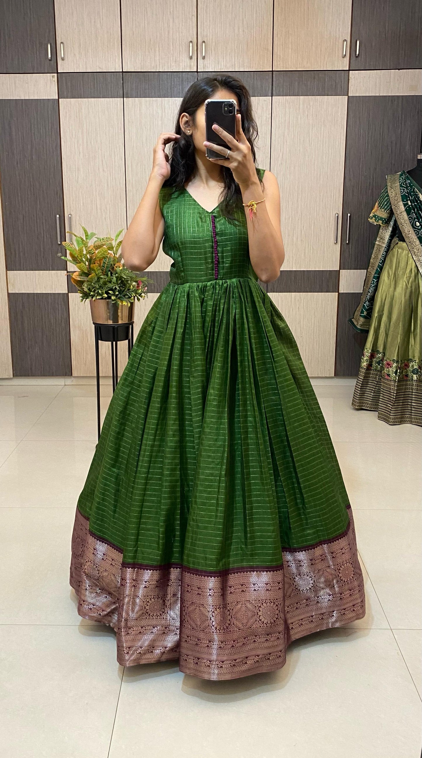 2 In One Green And Pink Gowns