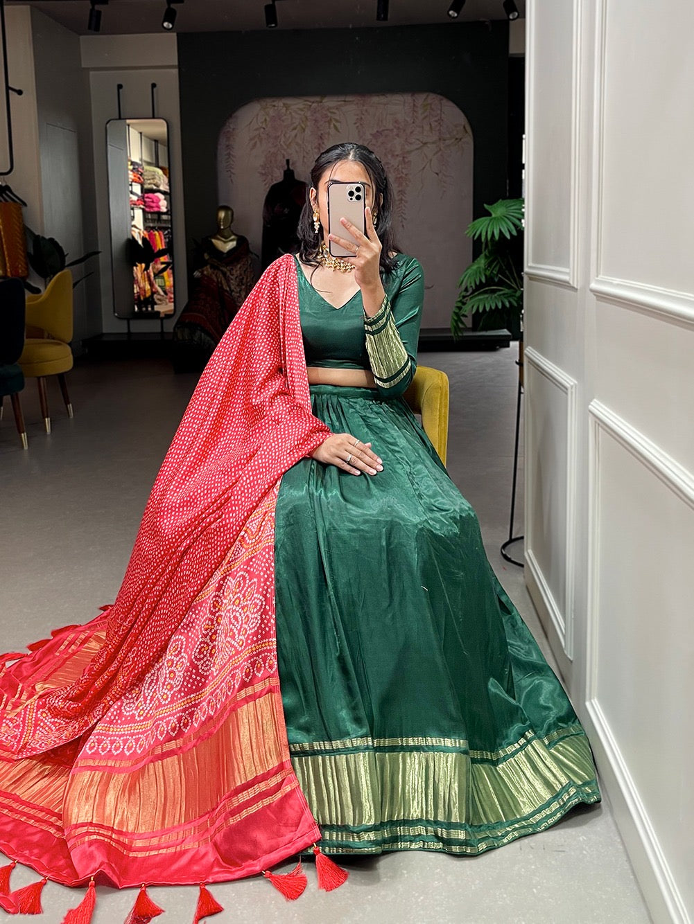 Patola/pichwai duppata with Lehengas gaji silk sets