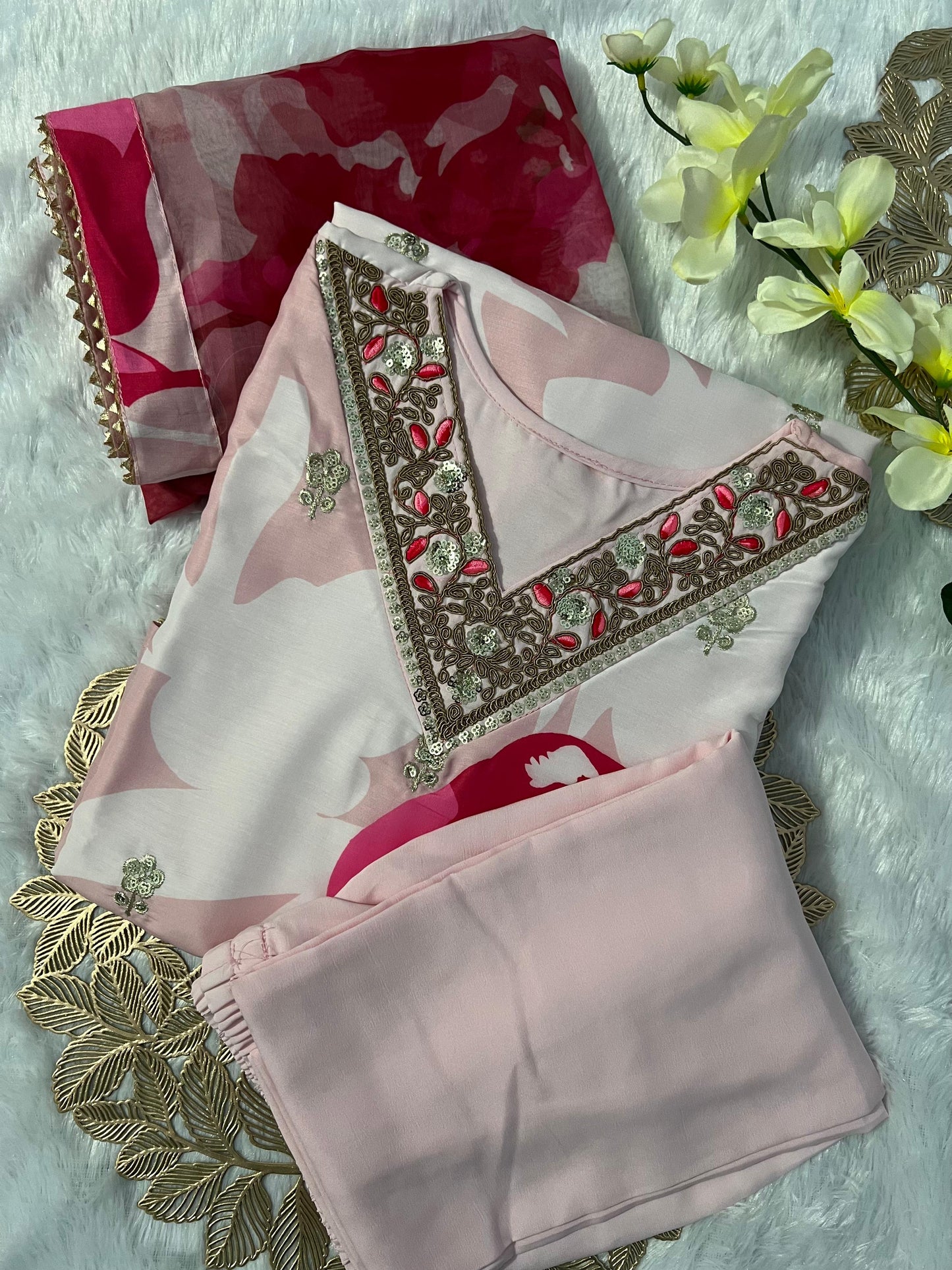 3 Pieces Digital Print kurti sets