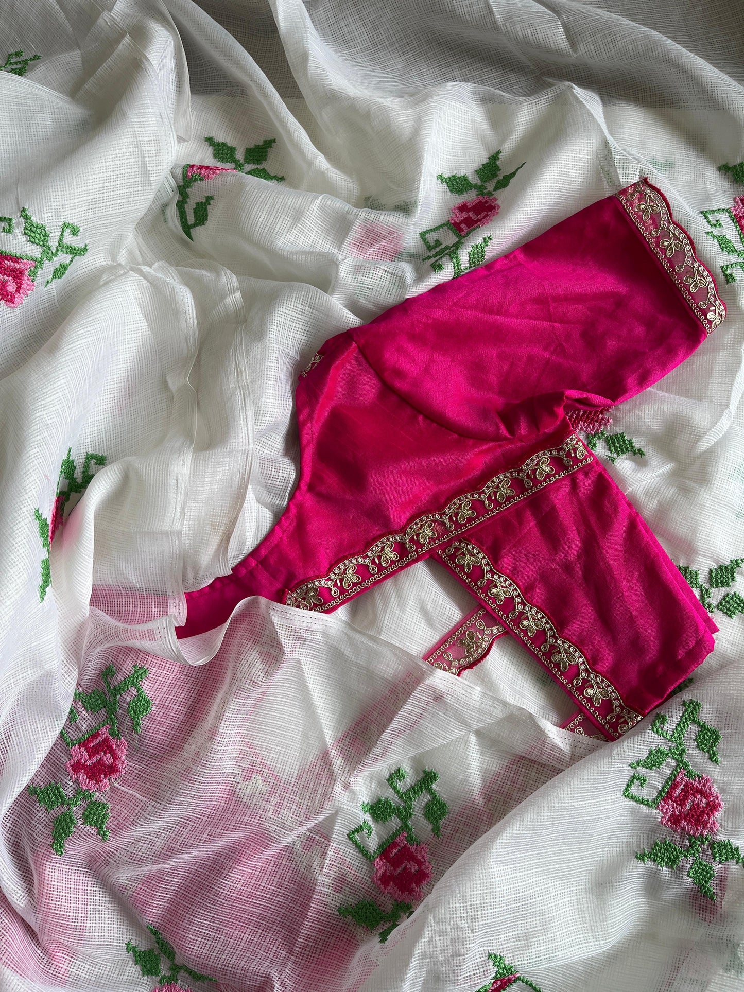 Kota doriya sraee with Desginer lace stitched blosue