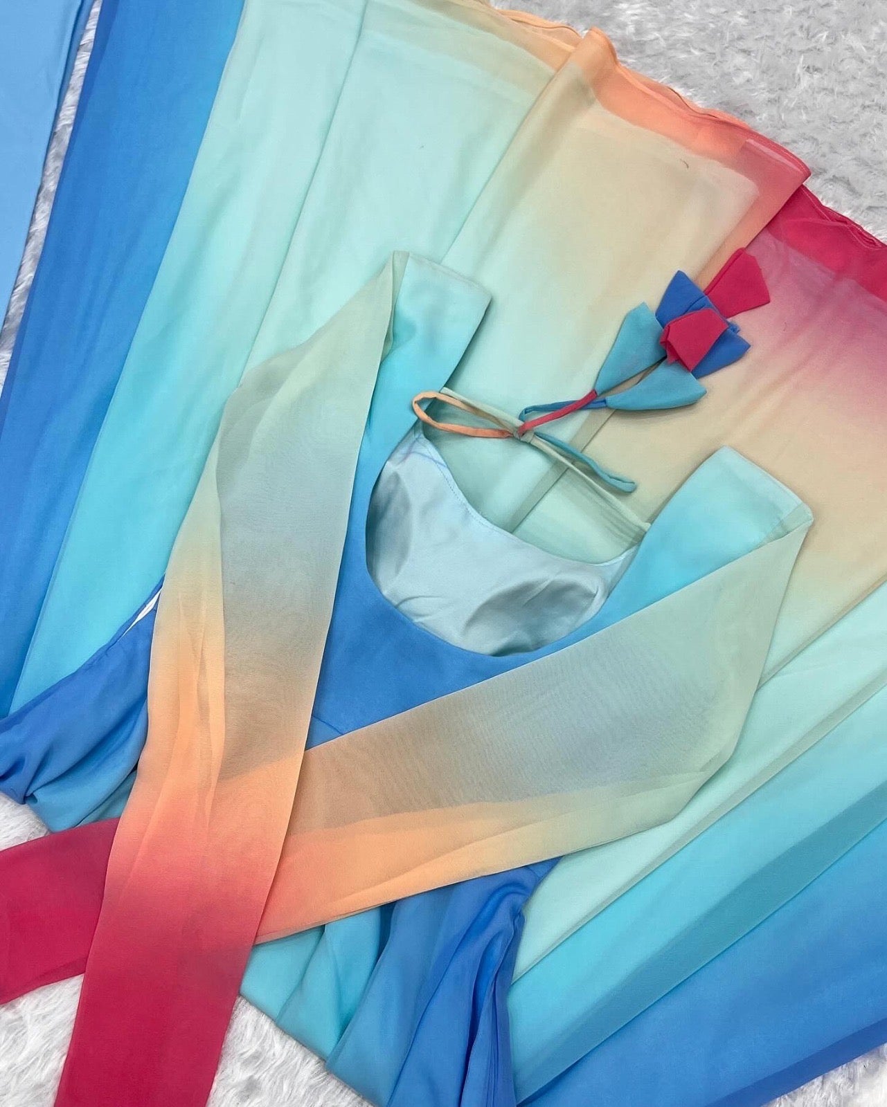 Rainbow Colour Anarkali Gowns