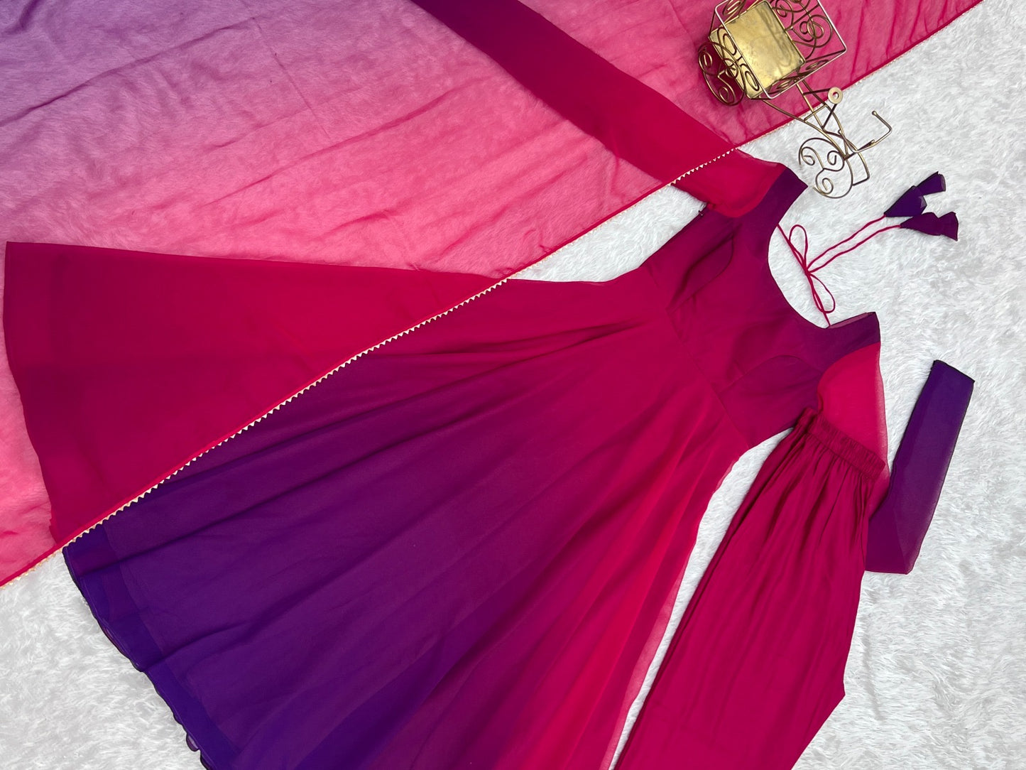 Rainbow Colour Anarkali Gowns