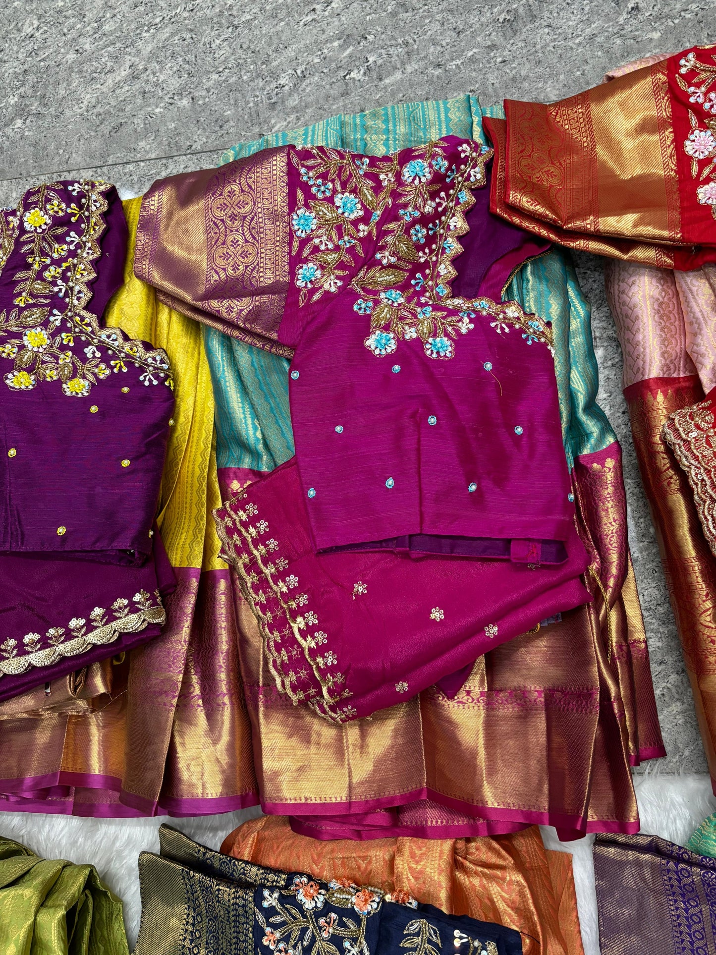 Kanchipuram Maggam work Lehenga sets