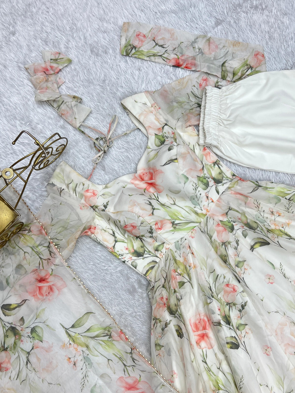 Beautiful Anarkali floral gown for weeding vibes