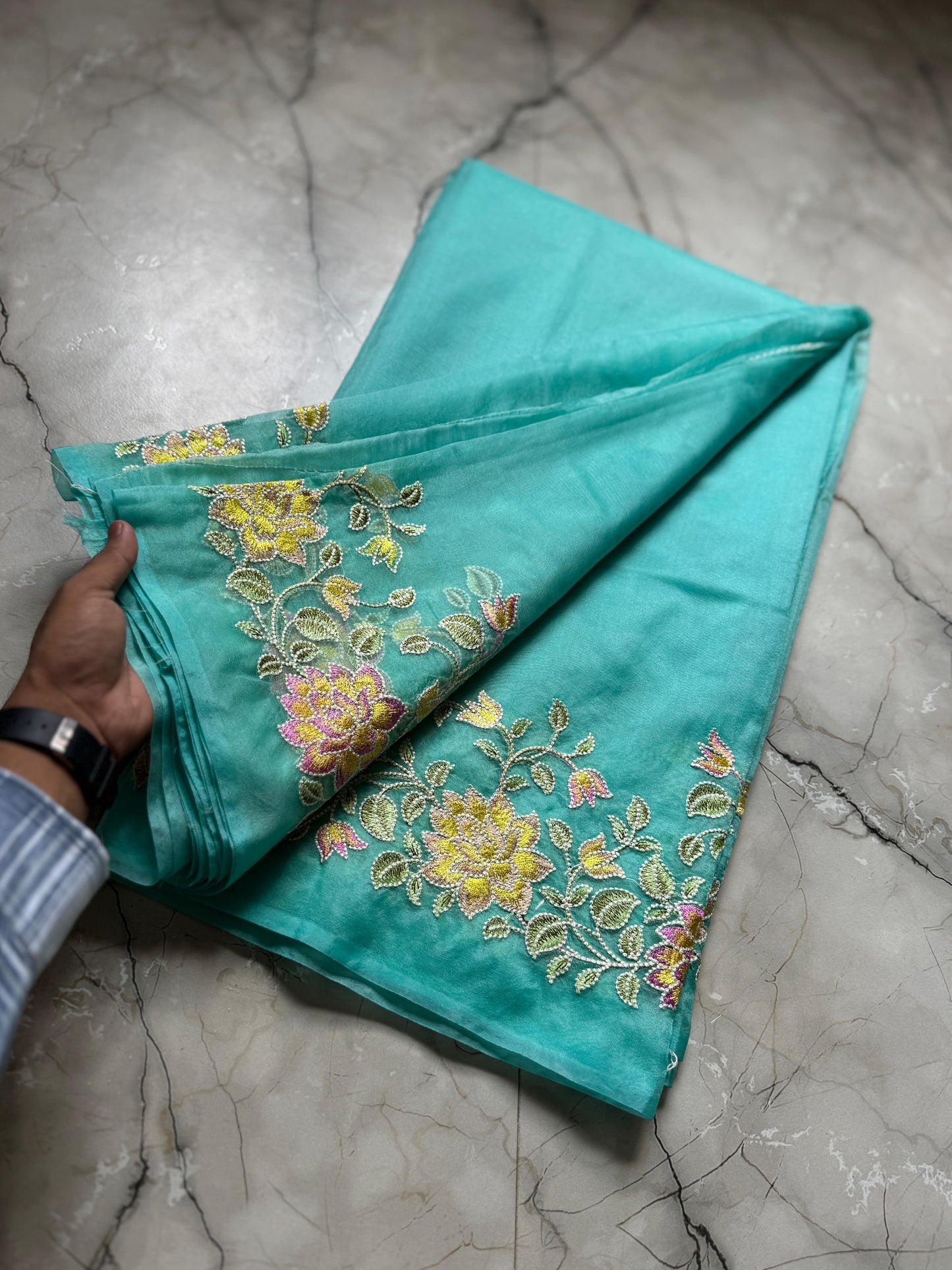 Banarasi Kora organza sarees with embroidery work