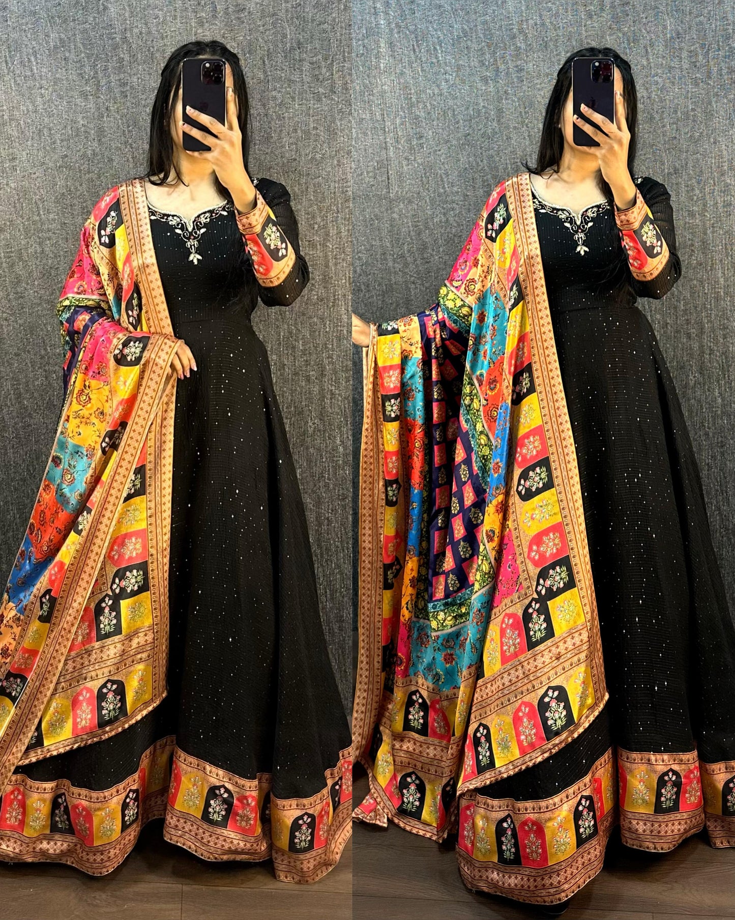 Designer Work gown with dupatta