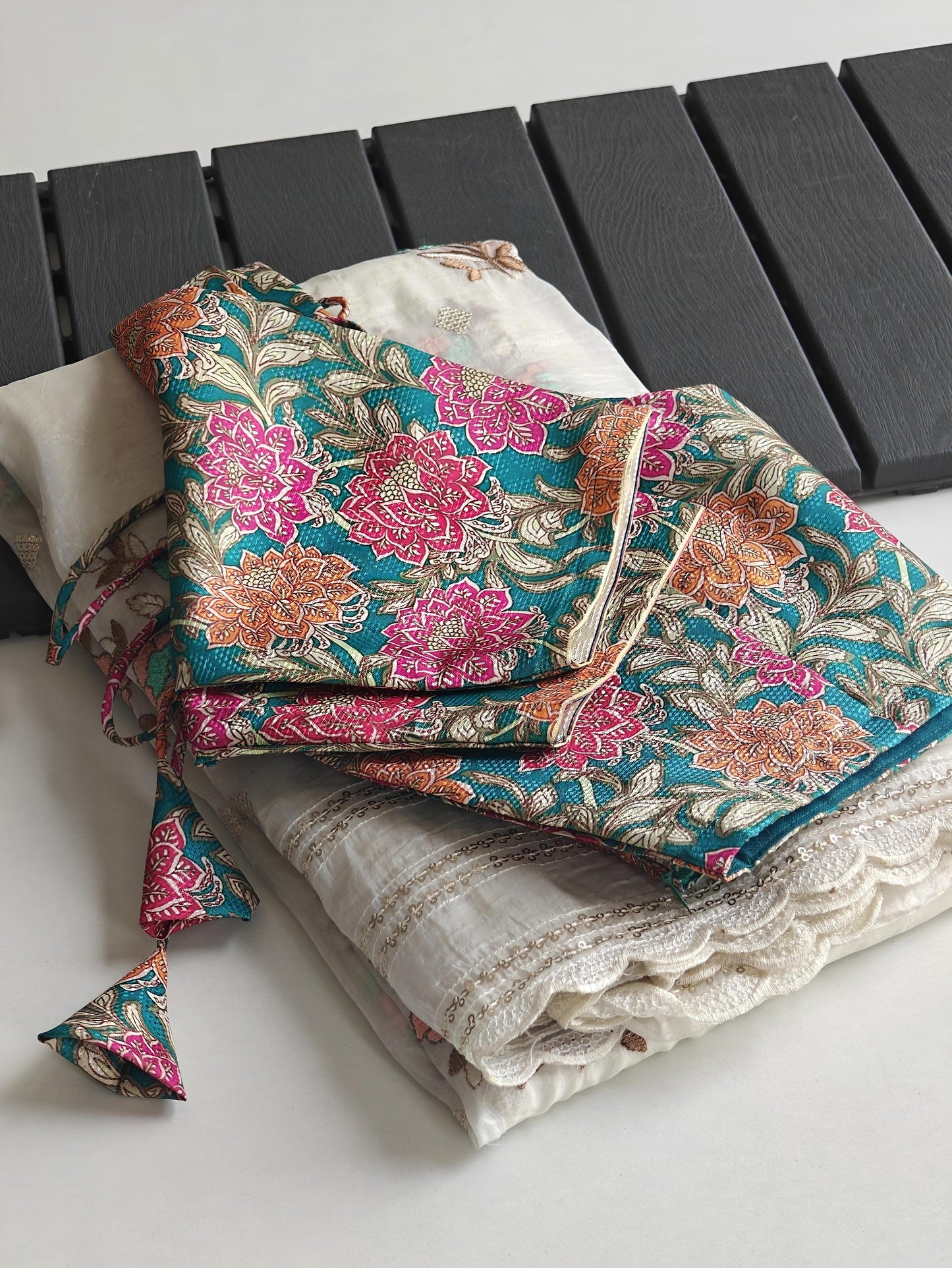 Organza Saree with stitched blouse