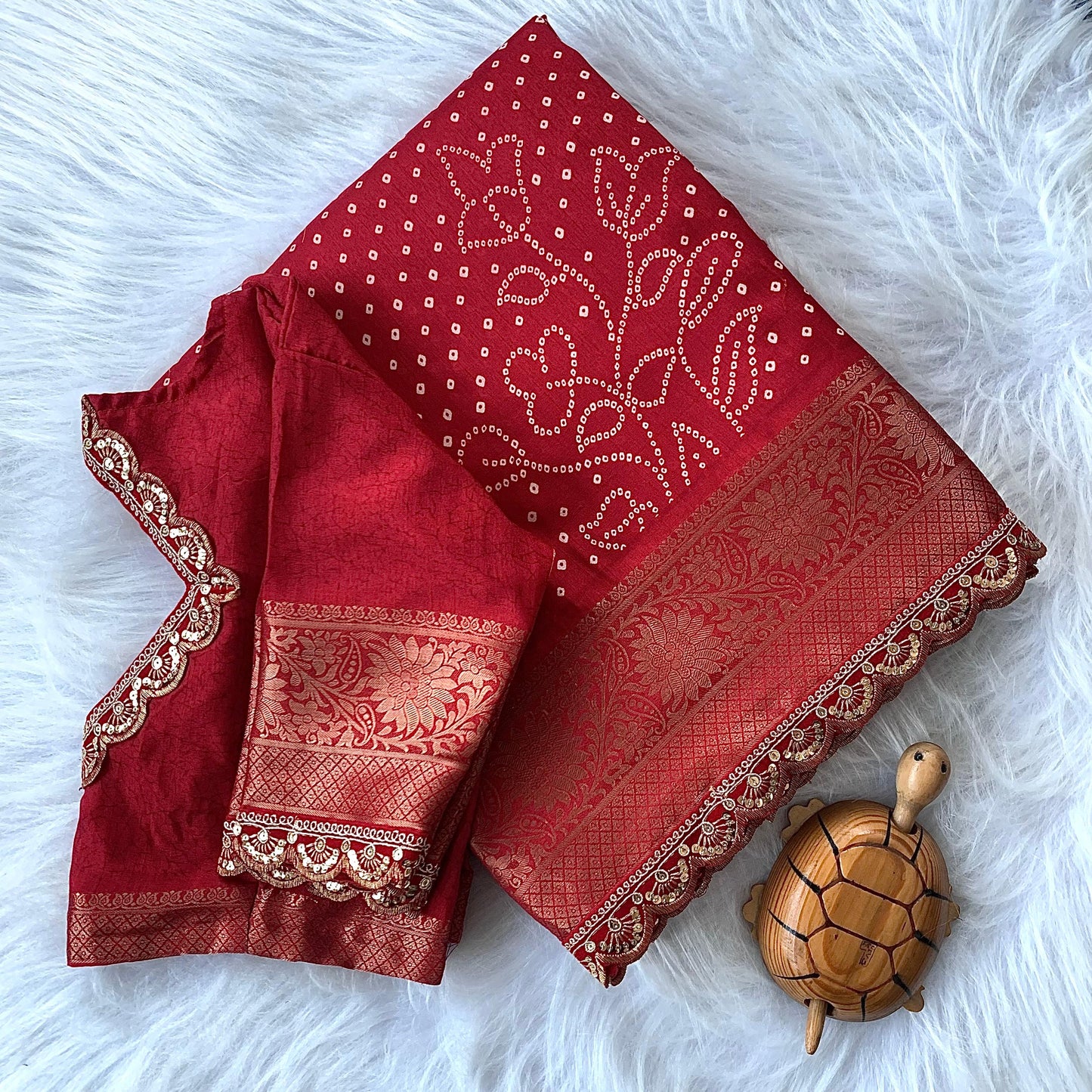 Dola silk Desginer Saree with stitched Blosue