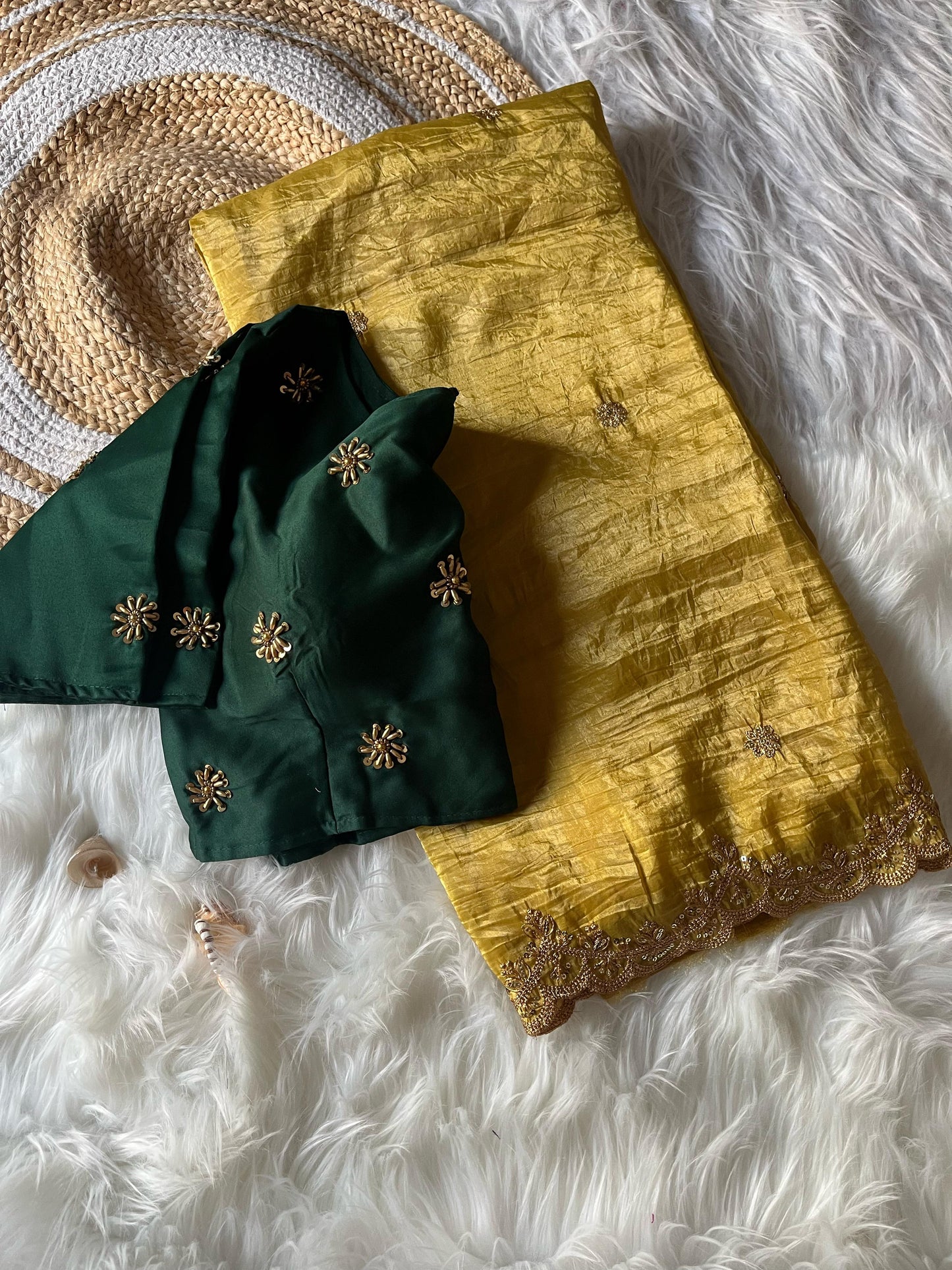 Tissue hand budget sarees (Unstich )