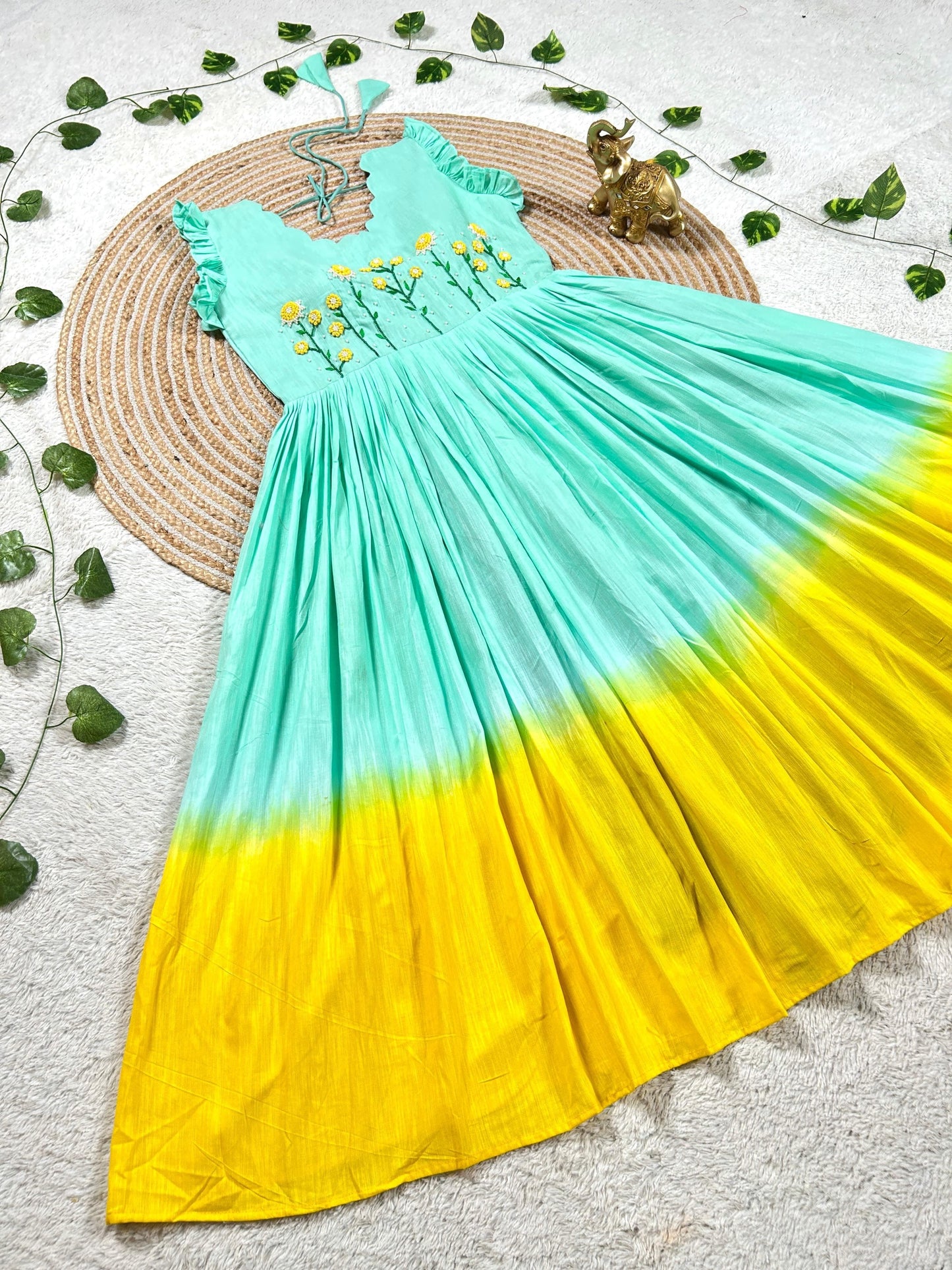 Mull mull maggam work gowns