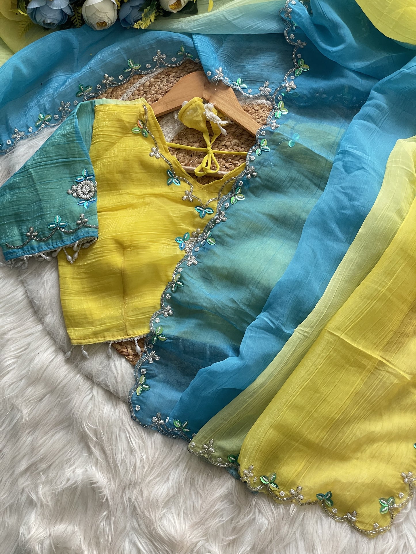 Designer Saree with stitched work blouse