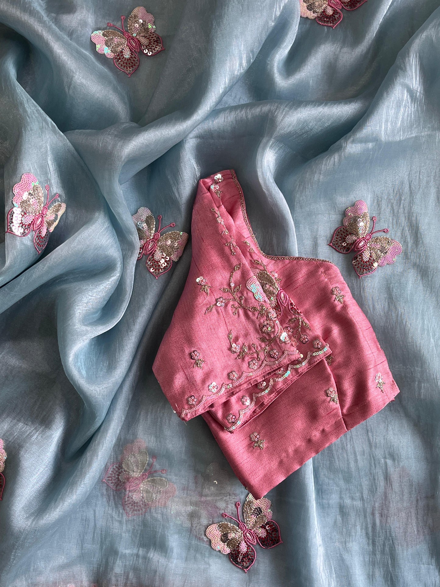 Pure Organza Saree with stitched Blouse luxe sarees