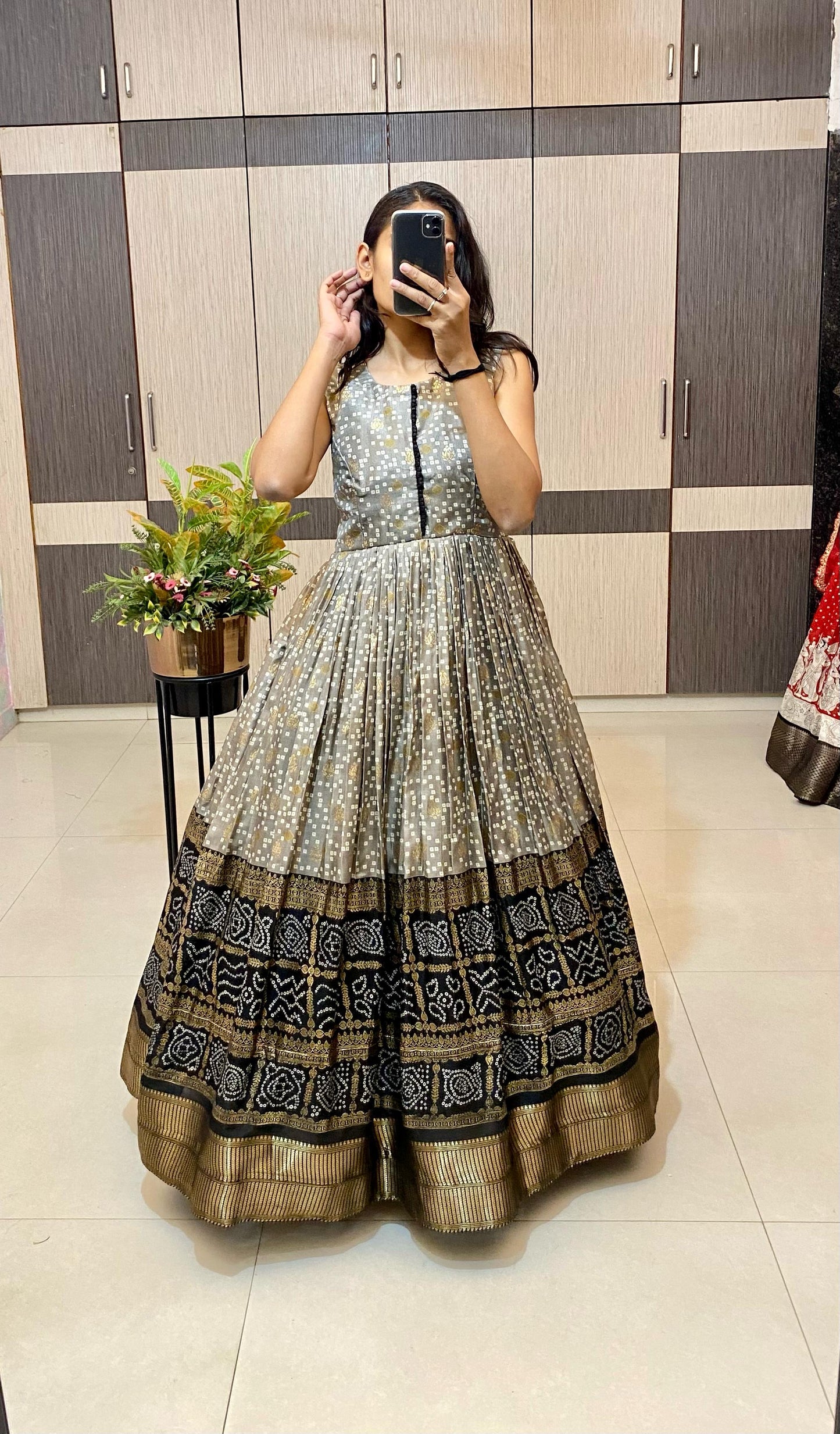 Ikkat 2 in one long gowns