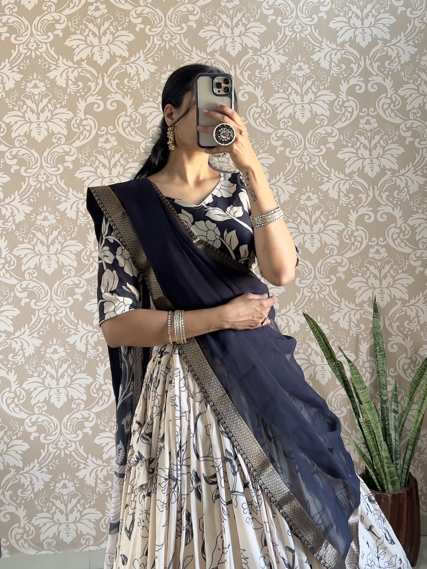 Kalamkari printed fully stitched Lehenga sets