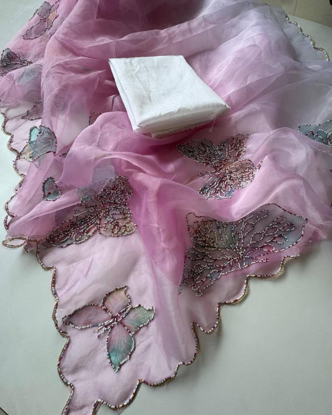 Butterfly Organza Sarees Budget