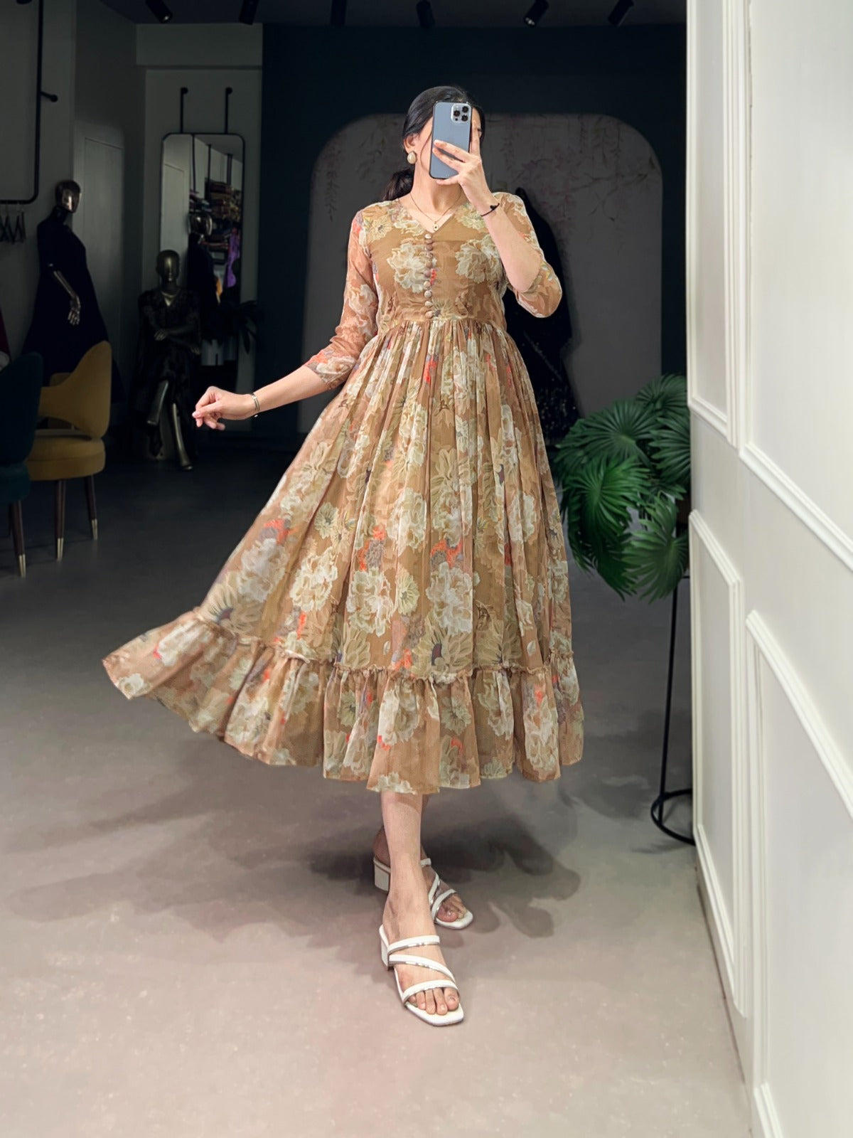 Georgette Floral Gowns for summer
