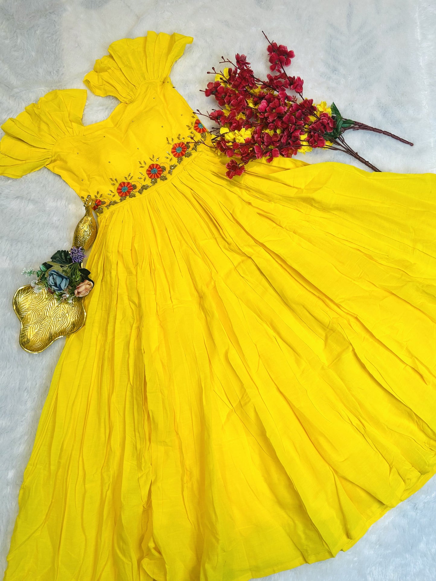 Mul mul cotton work gowns