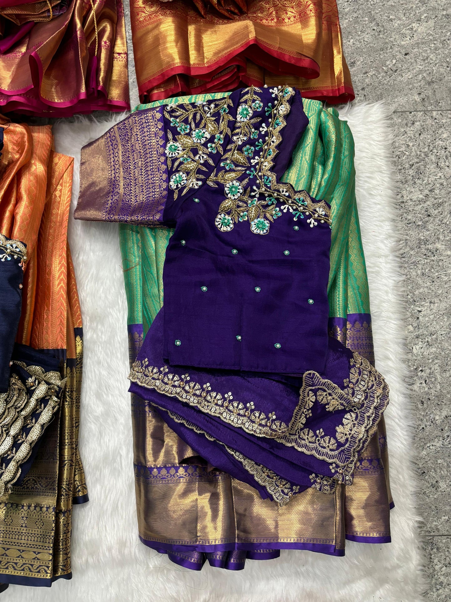 Kanchipuram Maggam work Lehenga sets