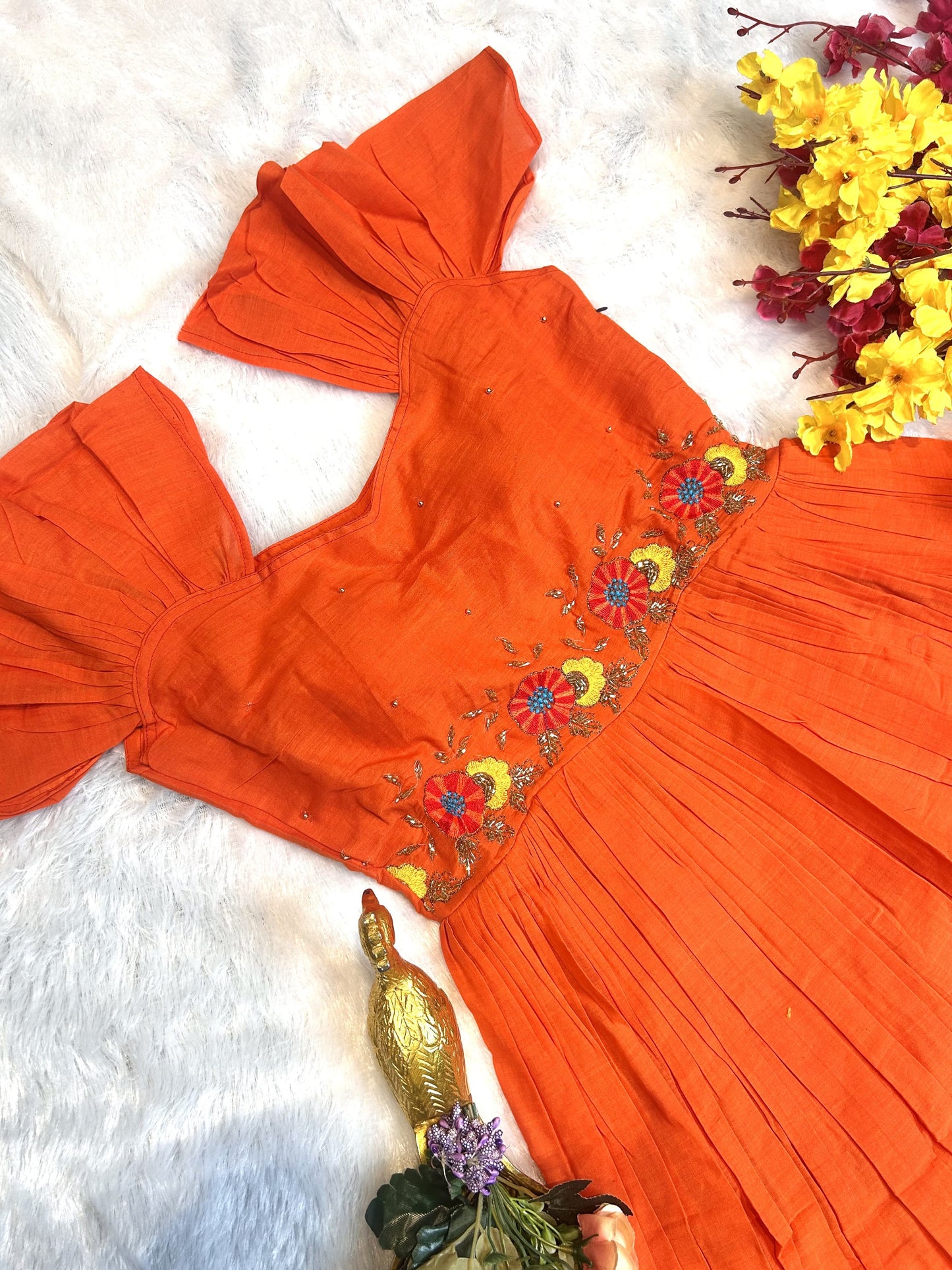 Mul mul cotton work gowns