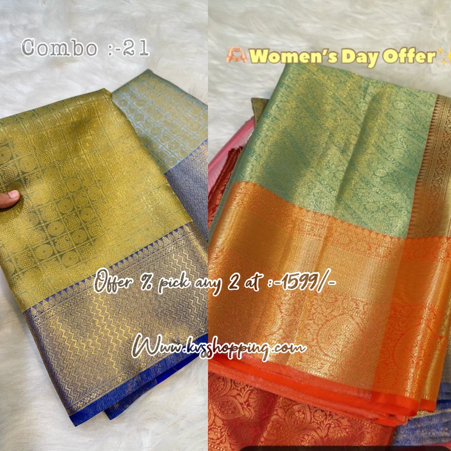Pick any 2 Sareea at 1599/- Banarasi