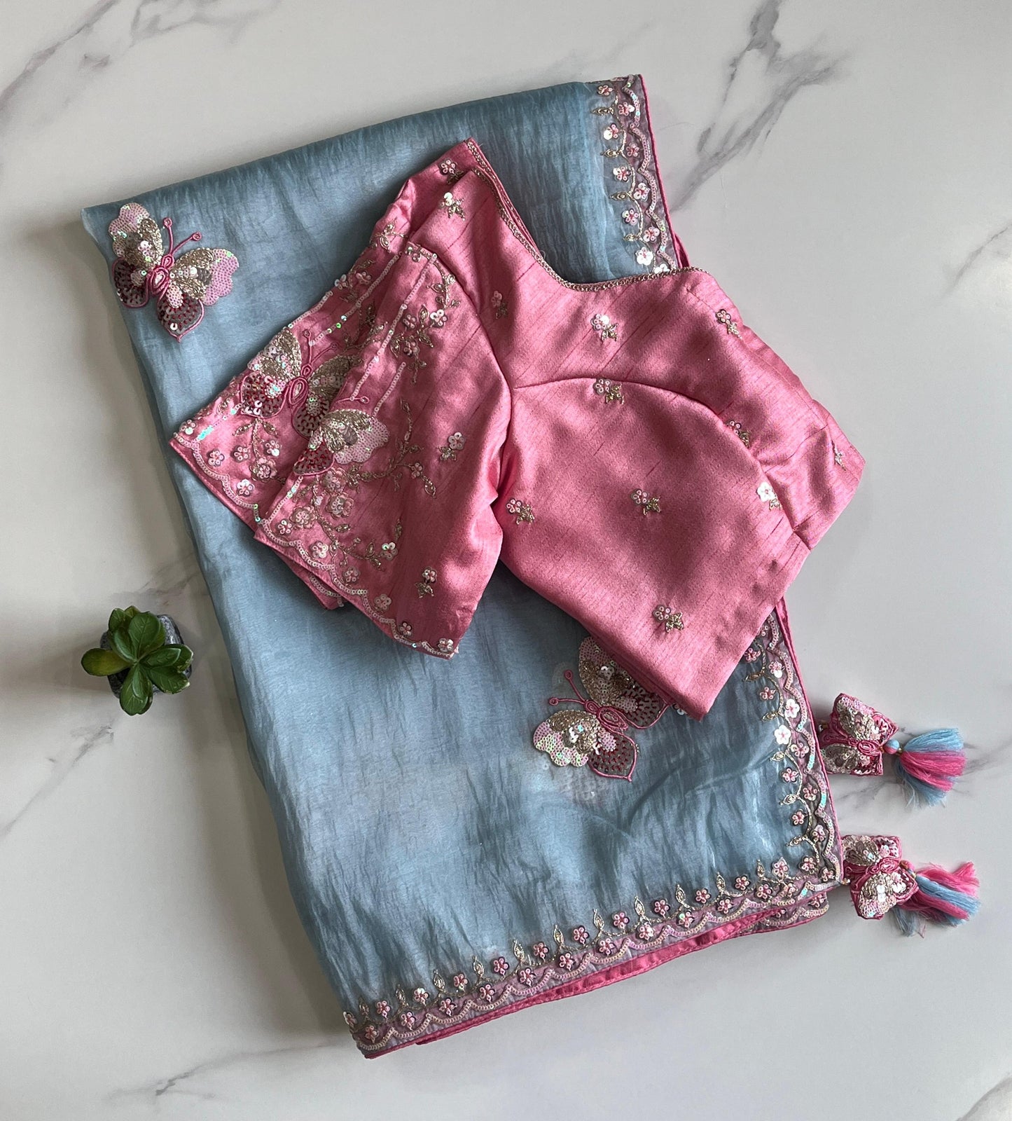Pure Organza Saree with stitched Blouse luxe sarees