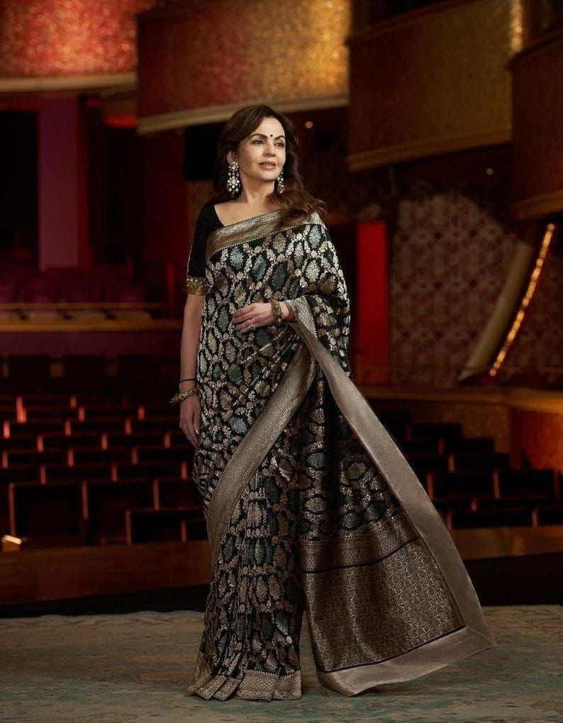 Amabani Mam inspired Banarasi Soft Katan silk