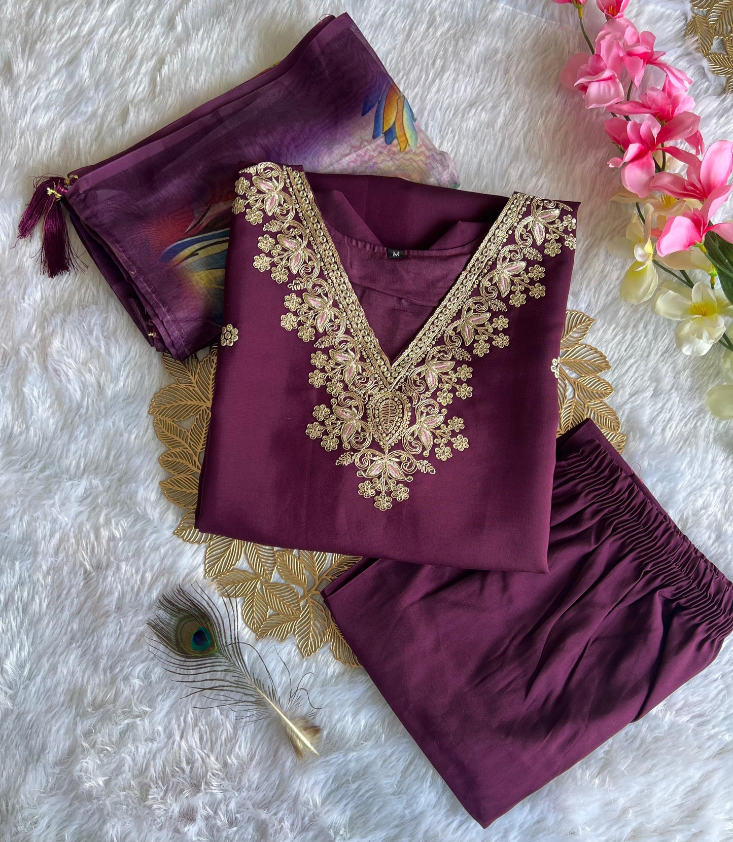 3 Piece Embroidery Kurti Sets