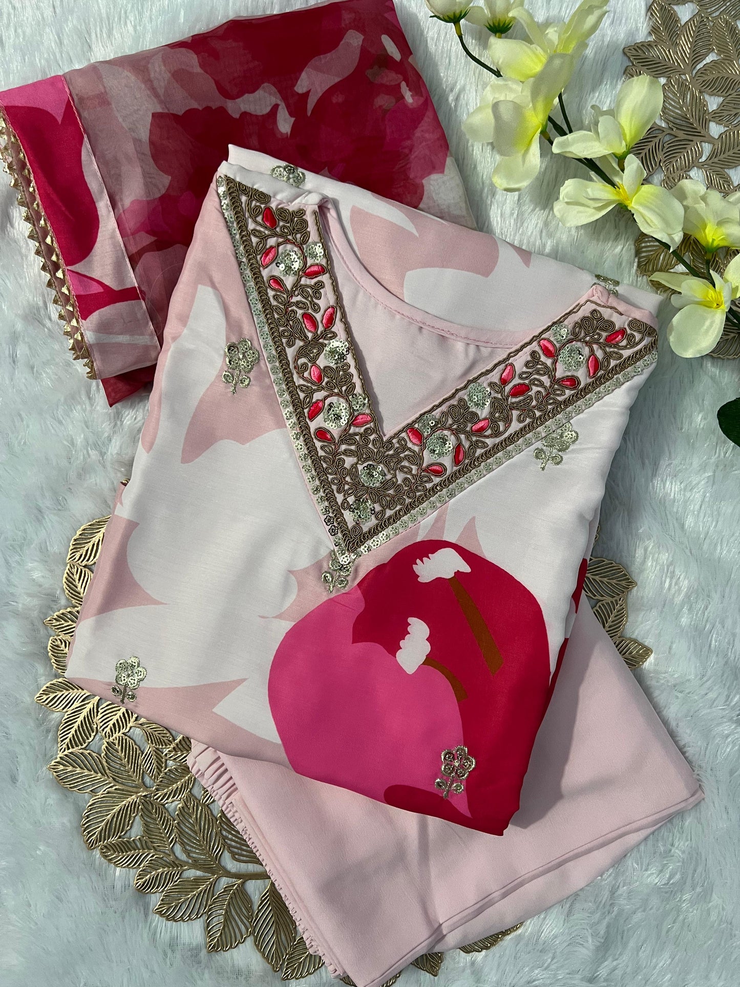 3 Pieces Digital Print kurti sets