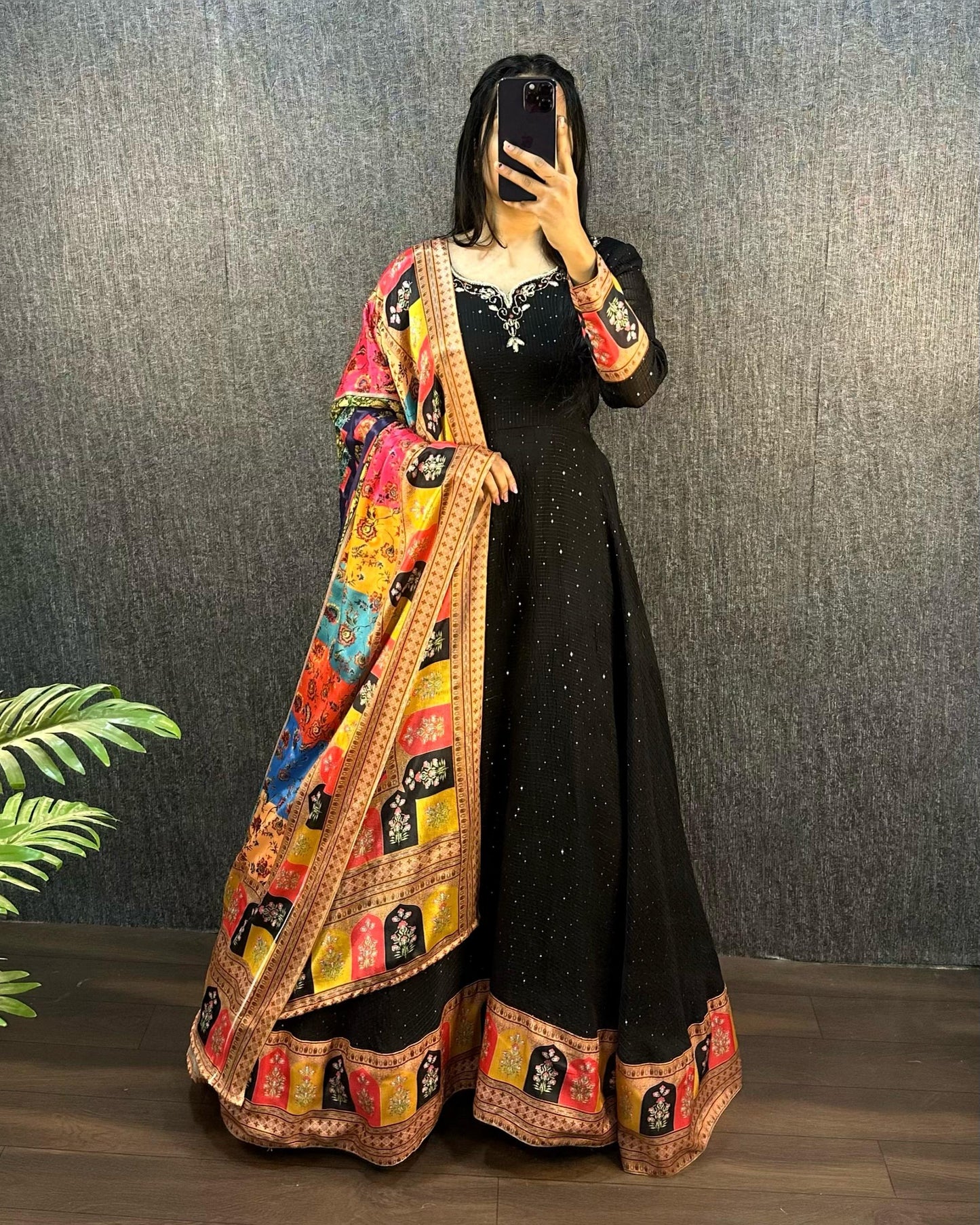 Designer Work gown with dupatta