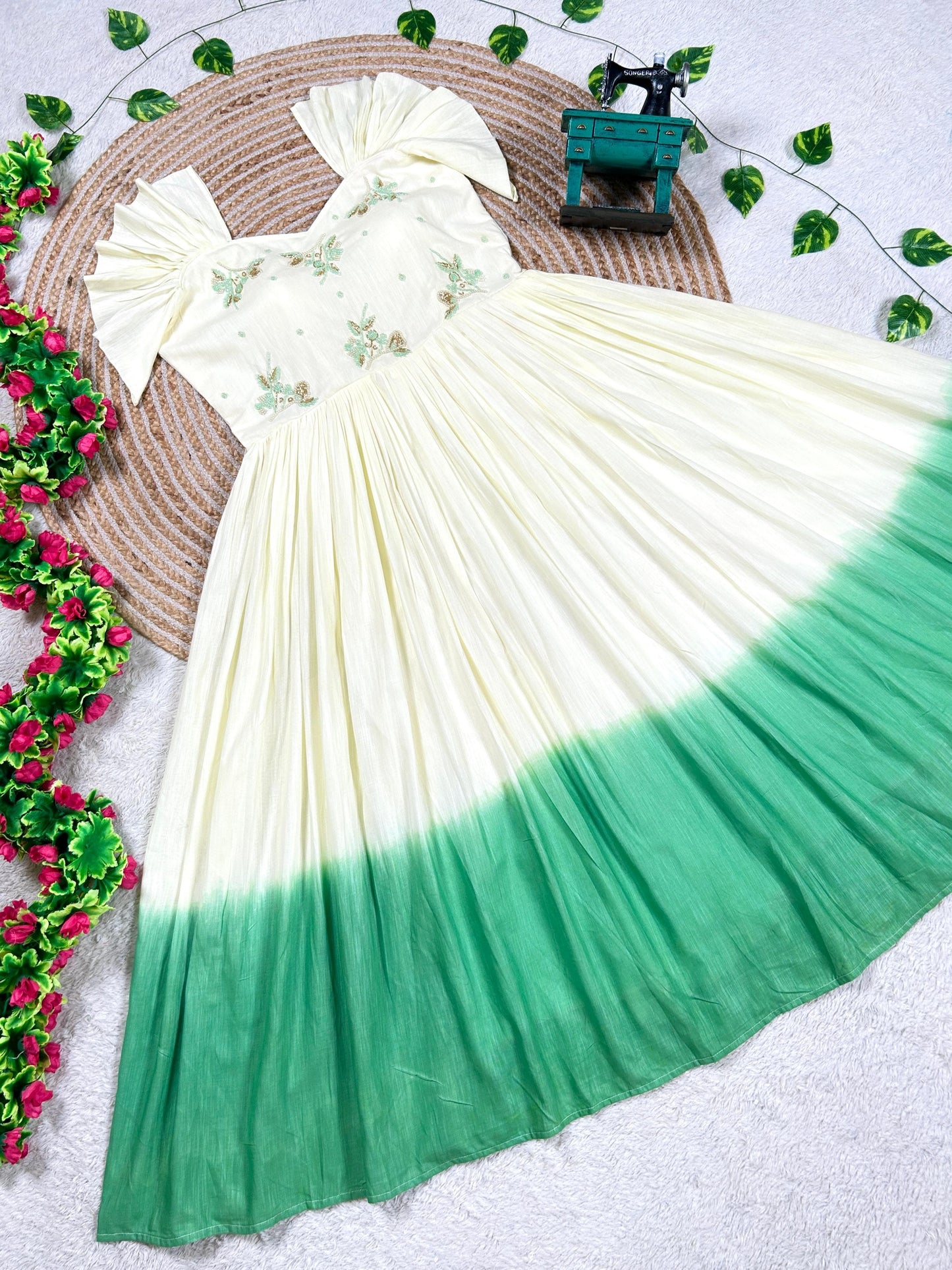 Handwork Duel shade Mul gowns